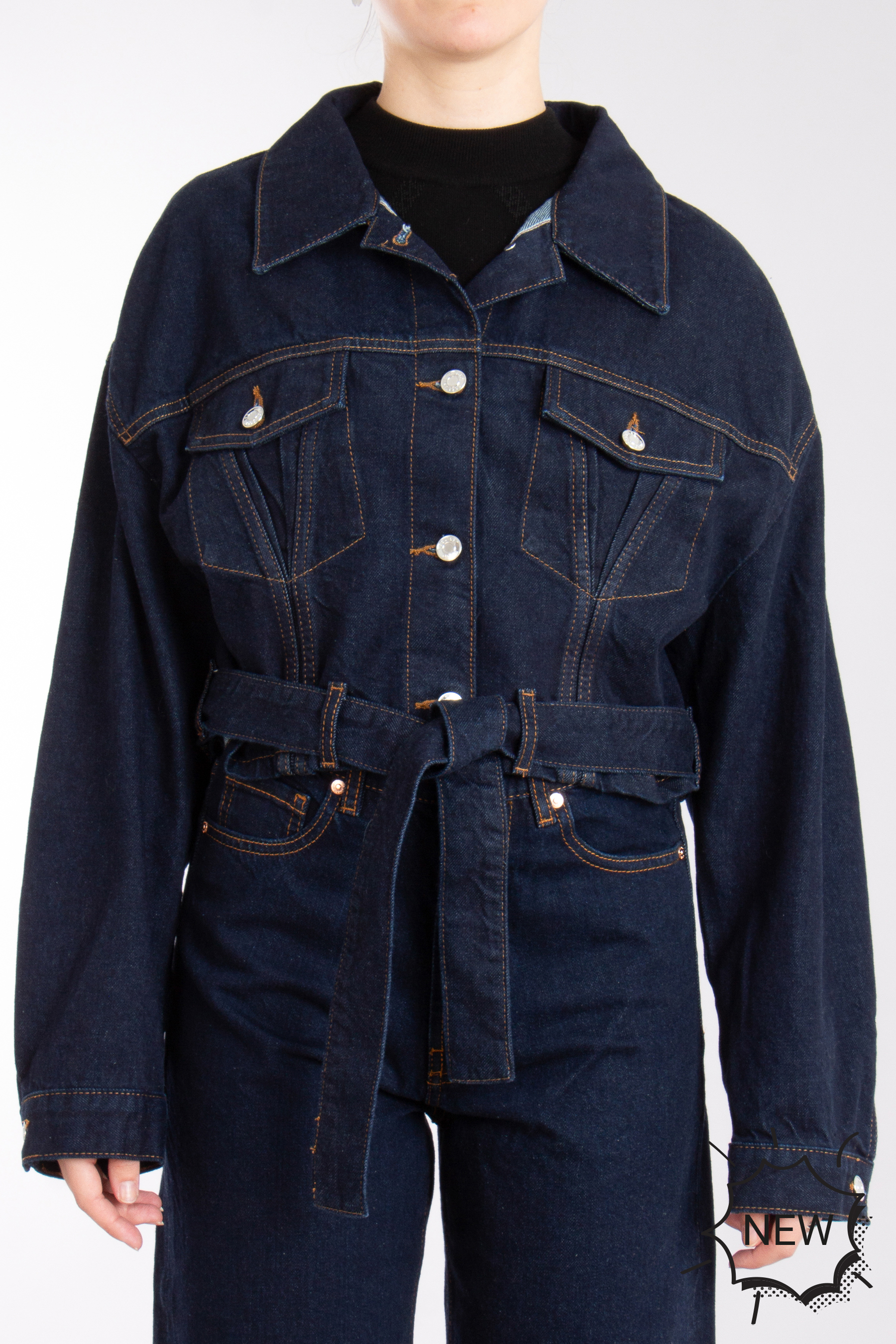 HUGO Cropped Cotton Denim Jacket Gedari