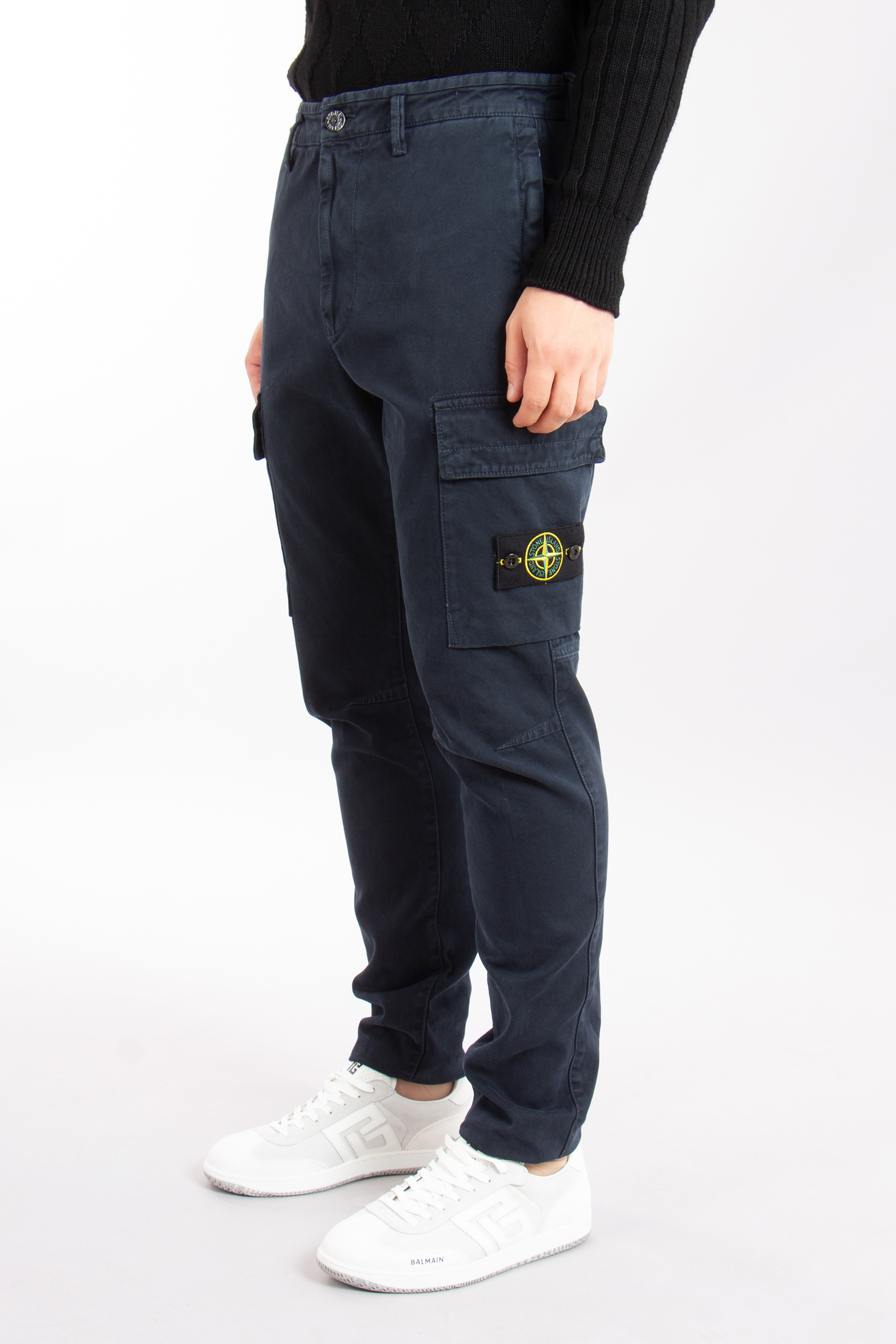 STONE ISLAND Regular Tapered Fit Cotton Cargo Pants