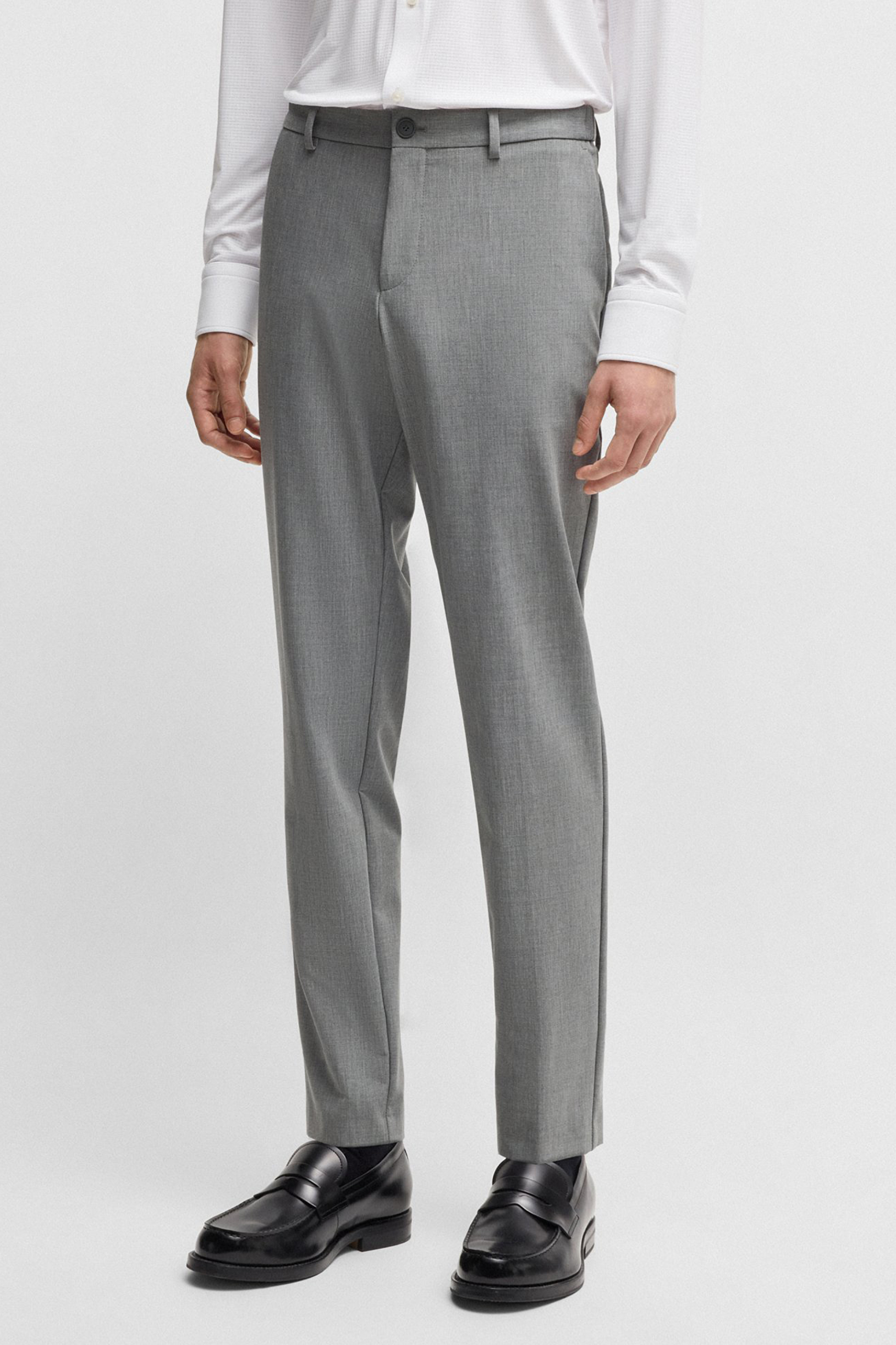 BOSS Slim Fit Stretch Wool Blend Pants P-Genius