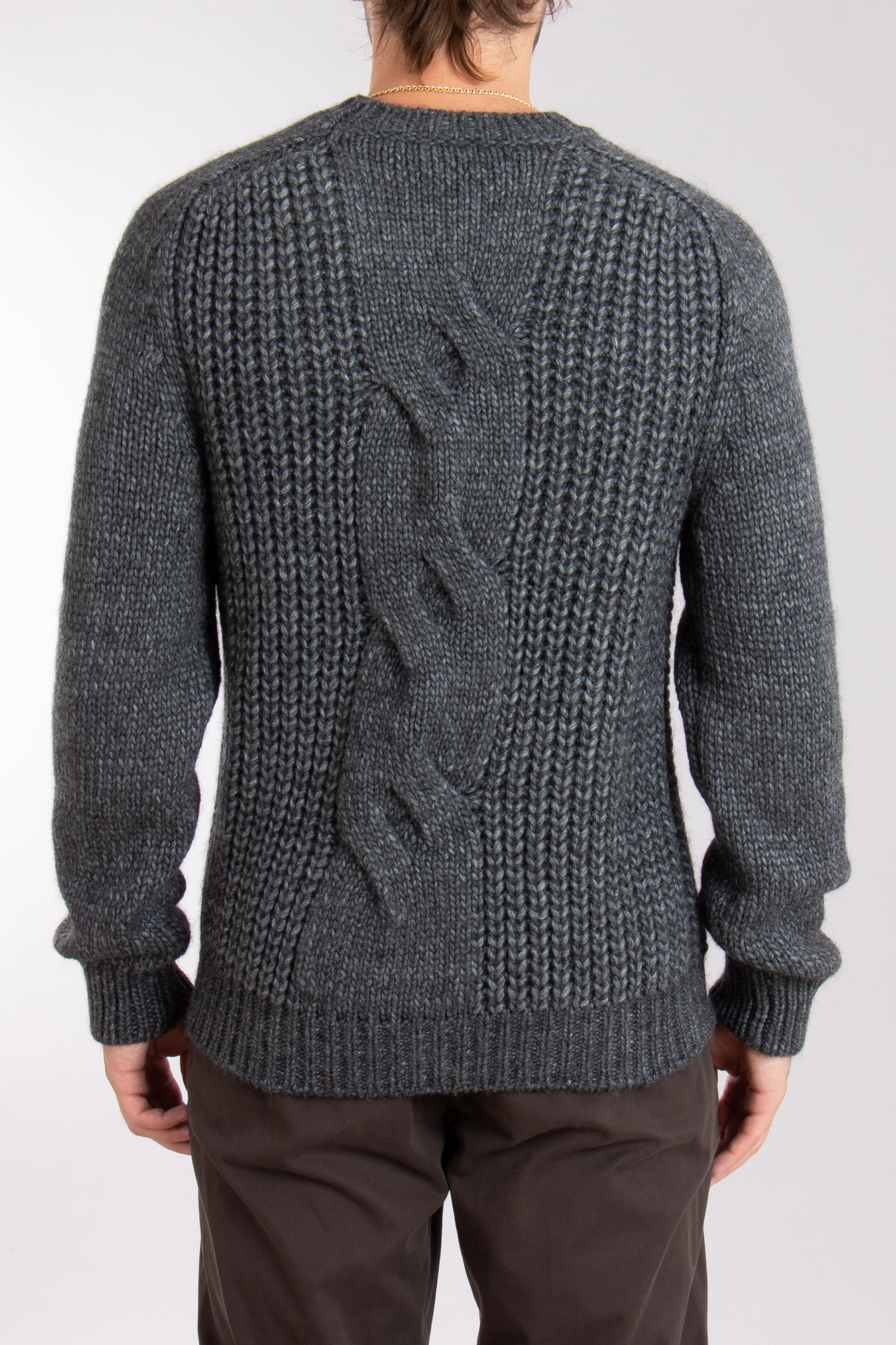 CANALI Cable & Rib Knit Wool Blend Sweater