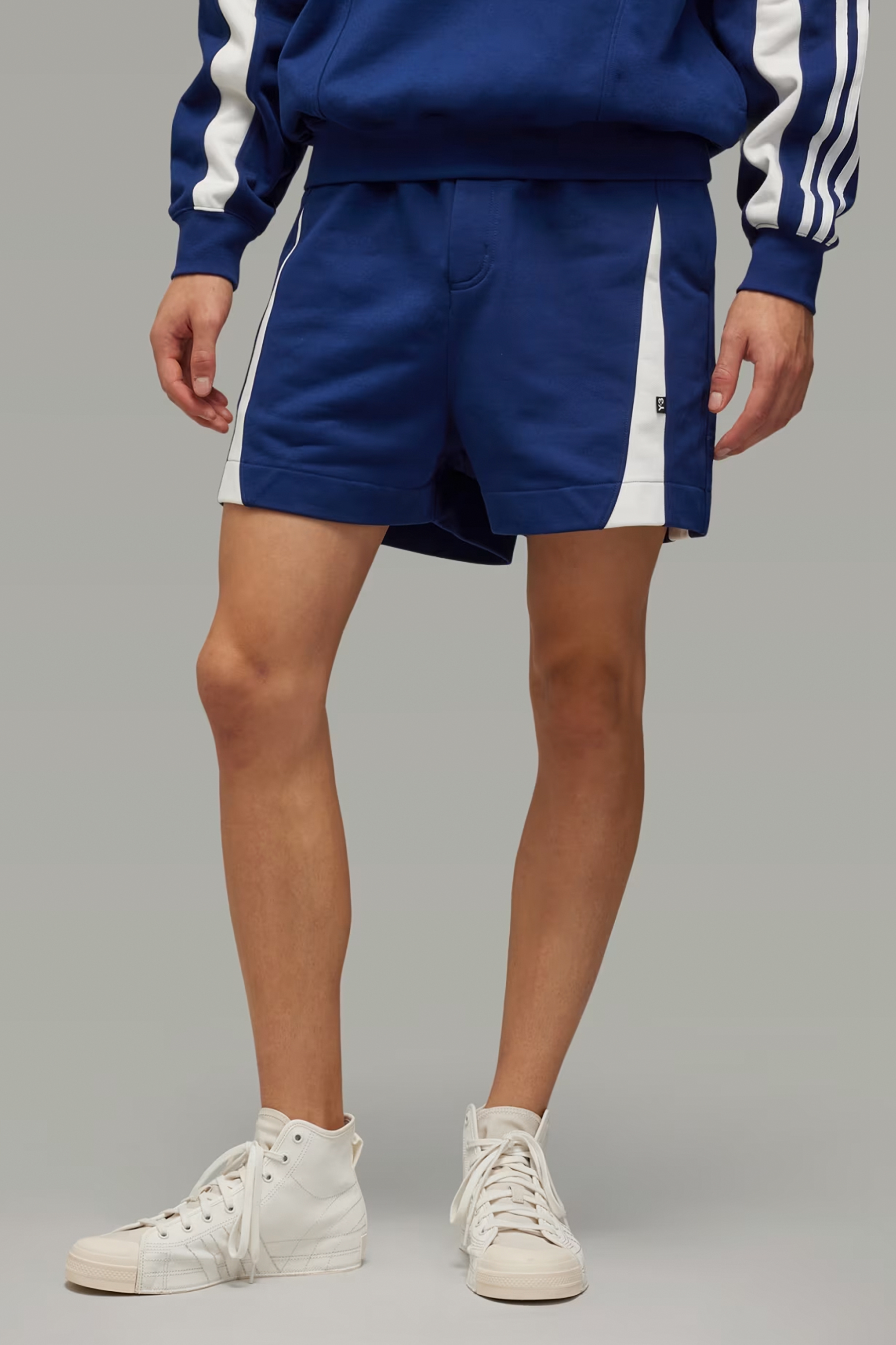 Y-3 Cotton Blend French Terry Cutline Shorts