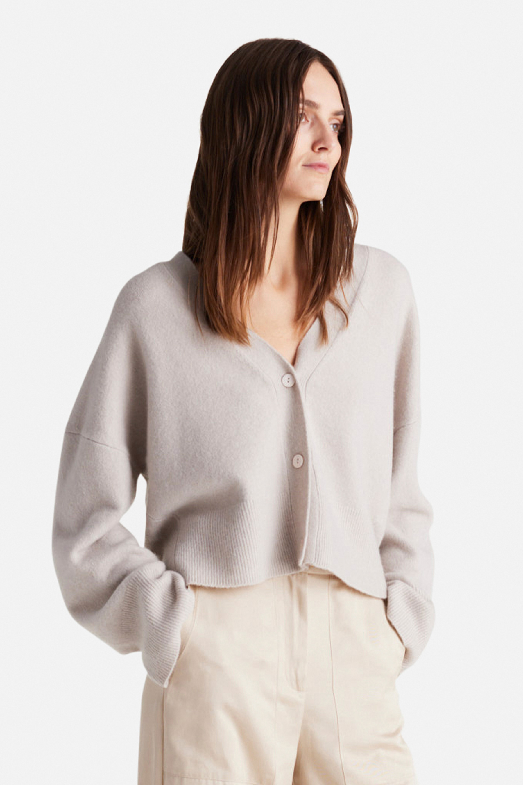 IHEART Wool-Nylon-Cashmere Stretch Cardigan Ivettin