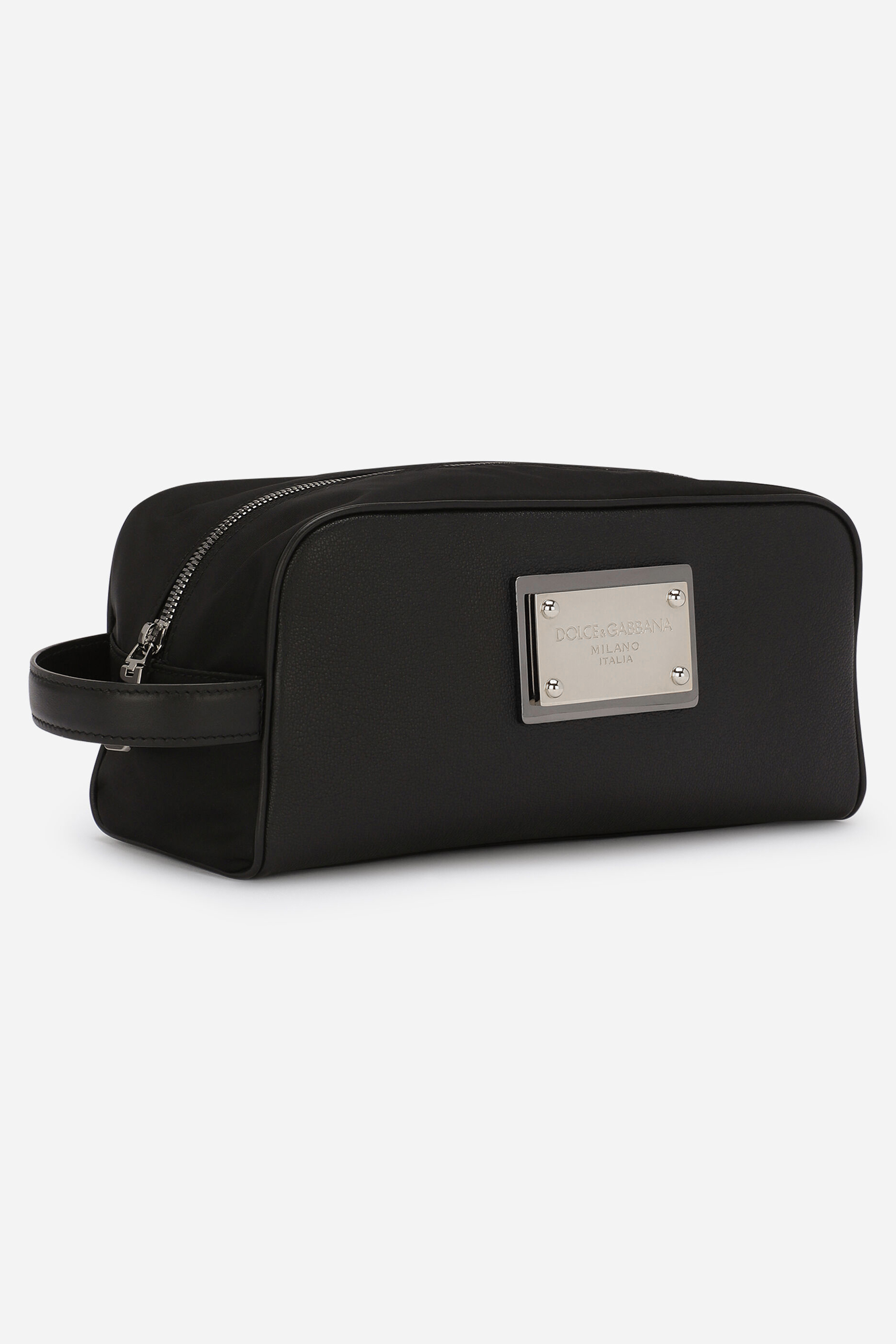 DOLCE & GABBANA Leather & Nylon Toiletry Bag