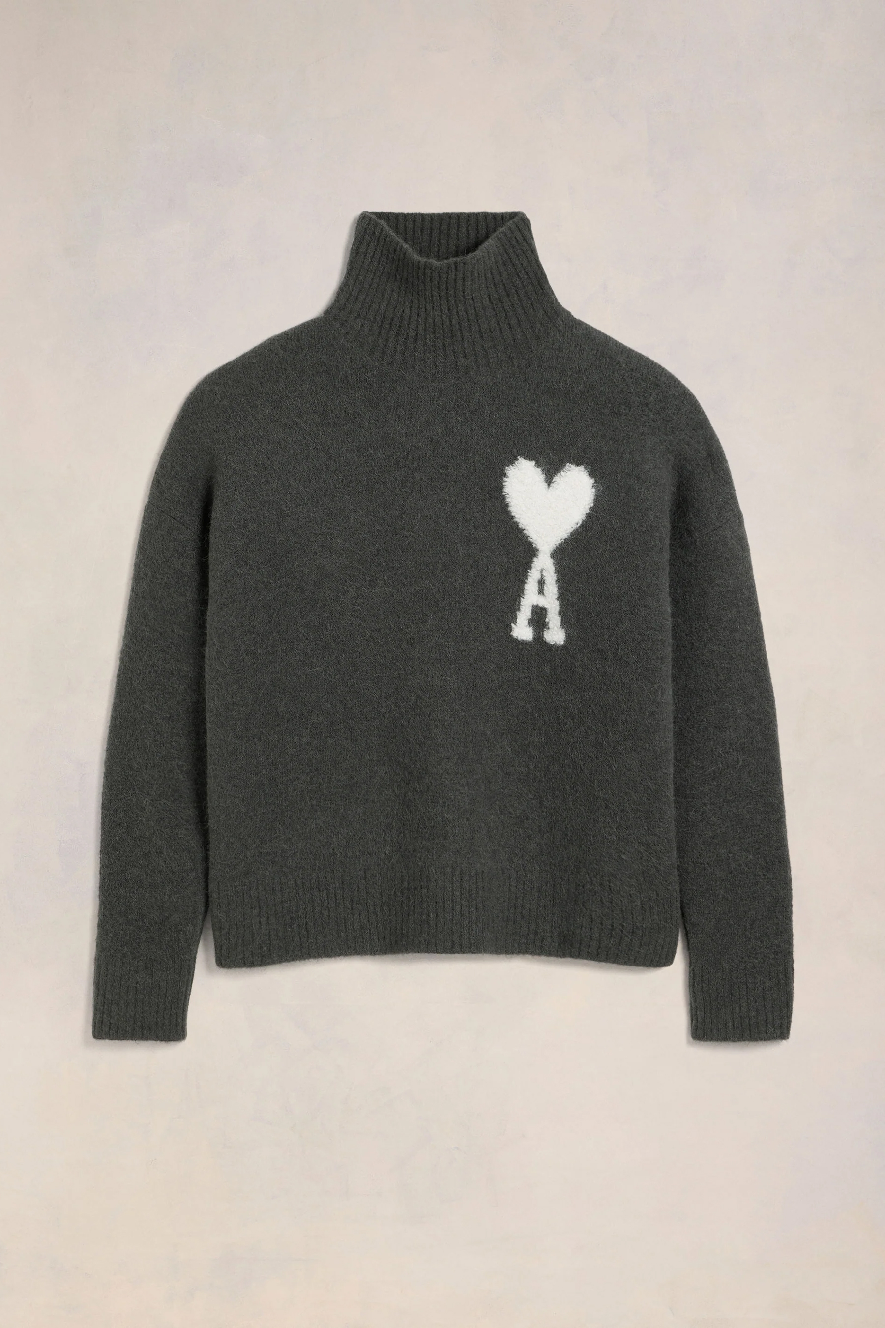 AMI PARIS Ami De Coeur Alpaca Blend Funnel Neck Sweater