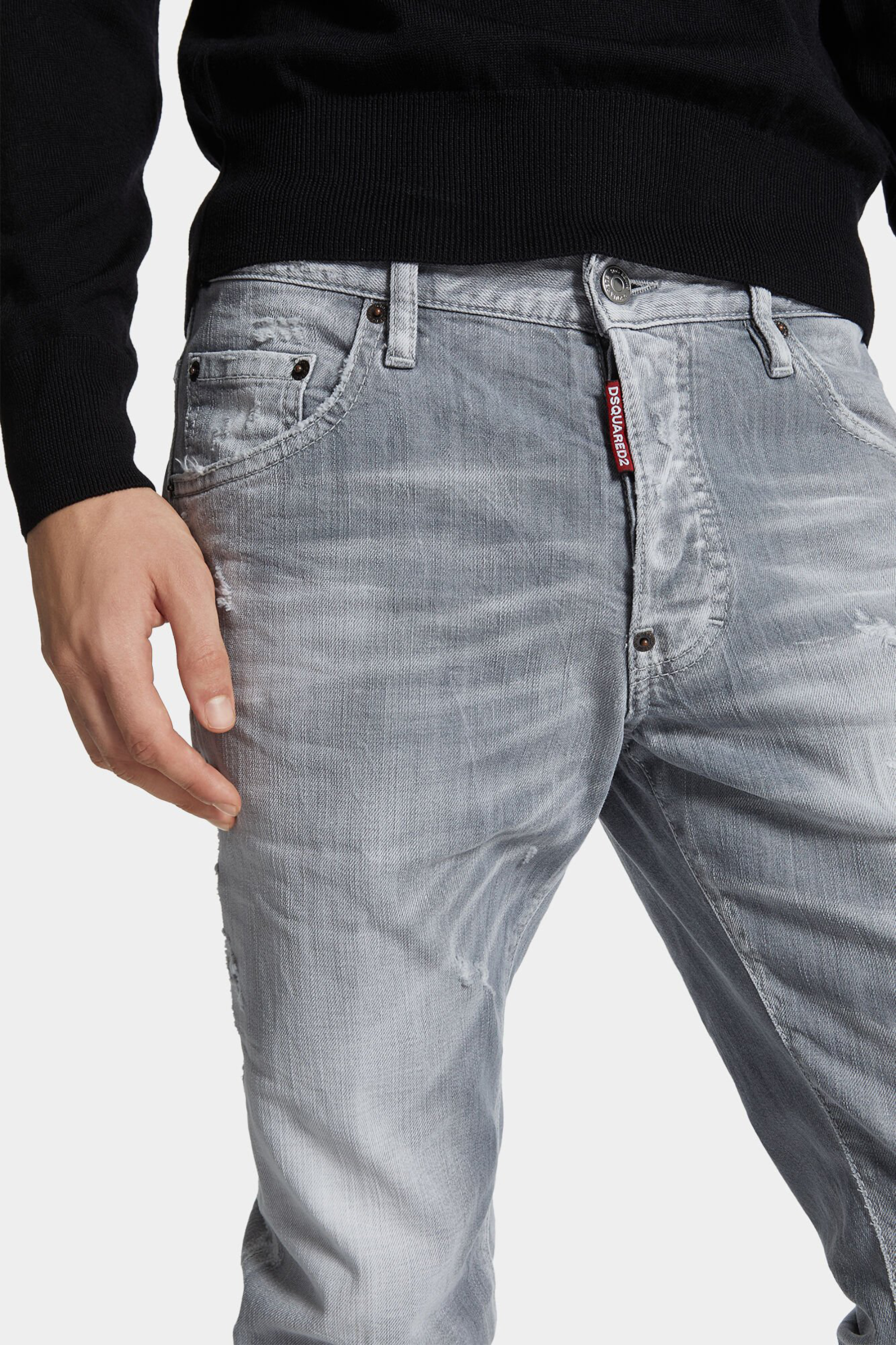 DSQUARED2 Brushed Cotton Stretch Denim Skater Jeans