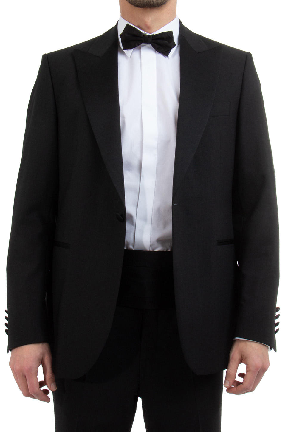 DRESSLER Shaped Fit Virgin Wool Tuxedo Jacket