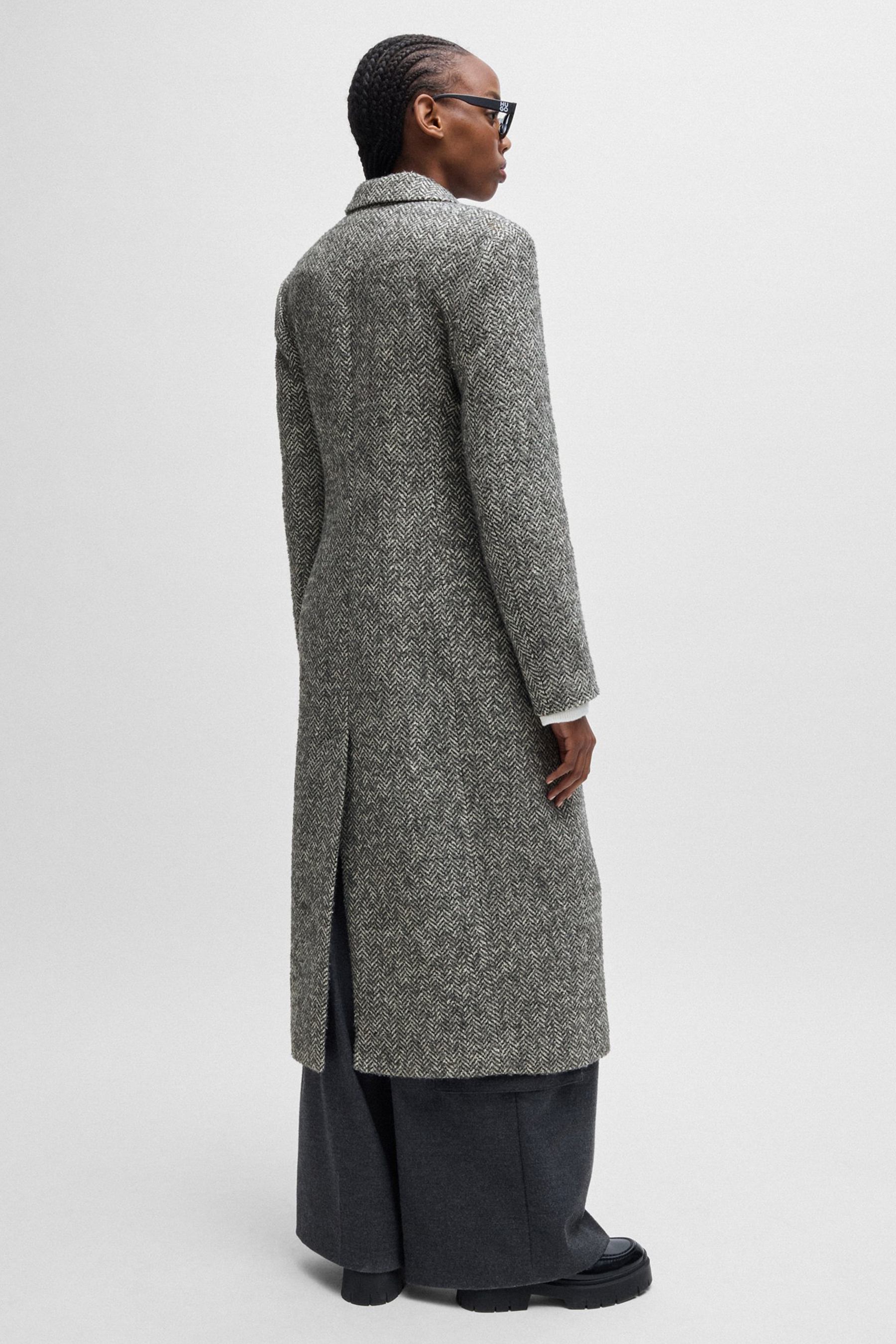 HUGO Herringbone Wool Blend Coat Majesa