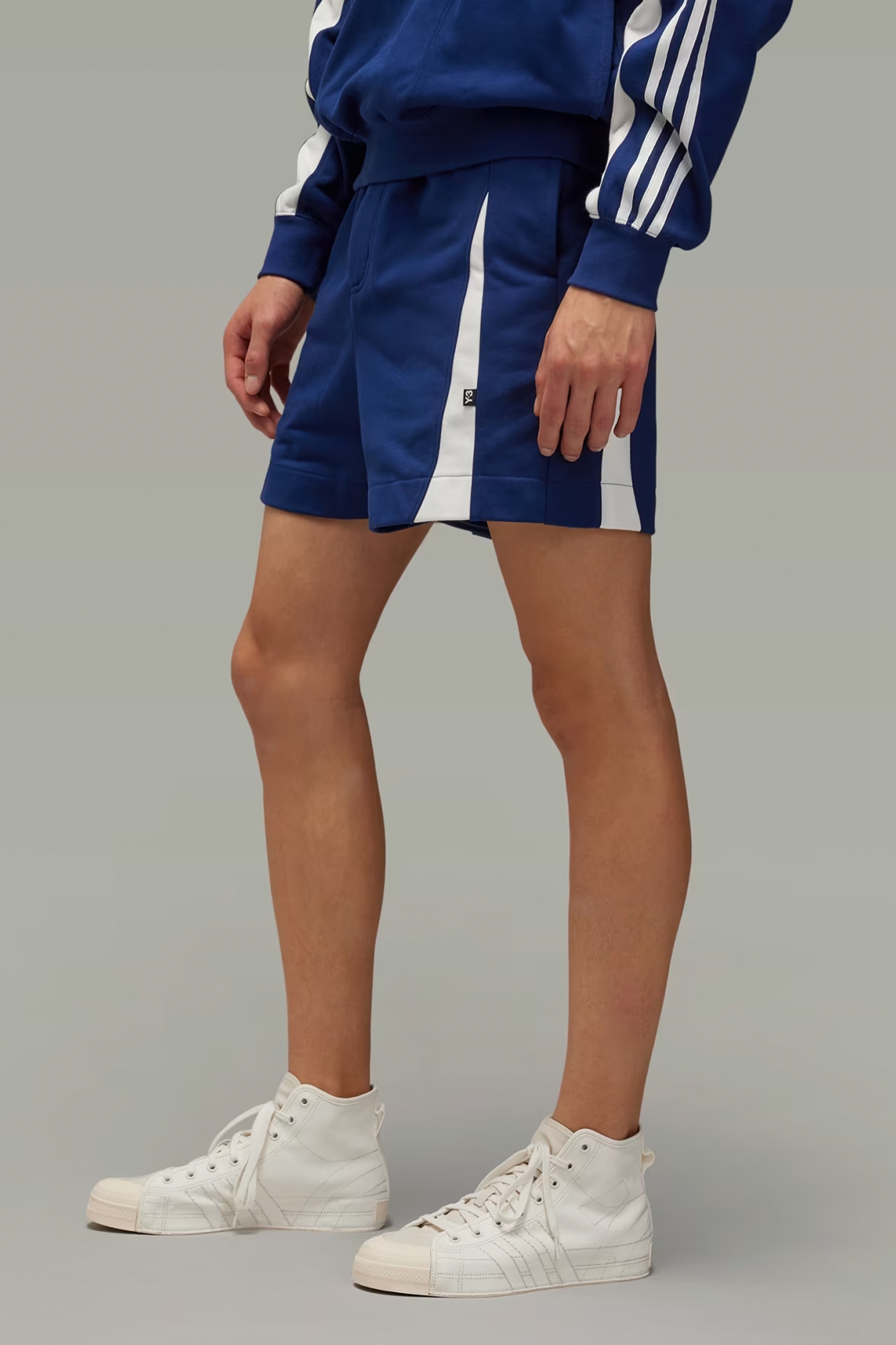 Y-3 Cotton Blend French Terry Cutline Shorts