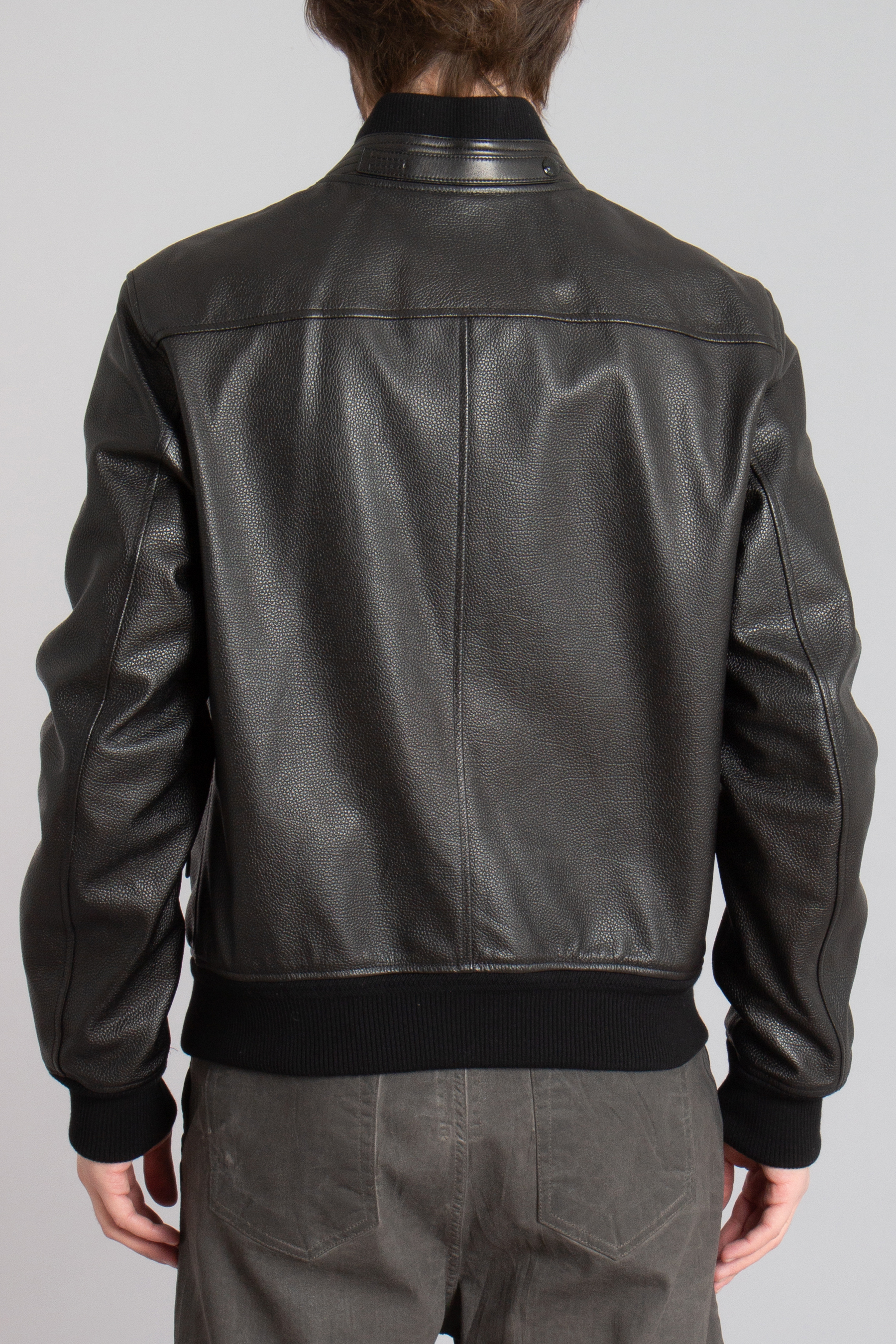 TOM FORD Grained Leather Funnel Bomber Jacket