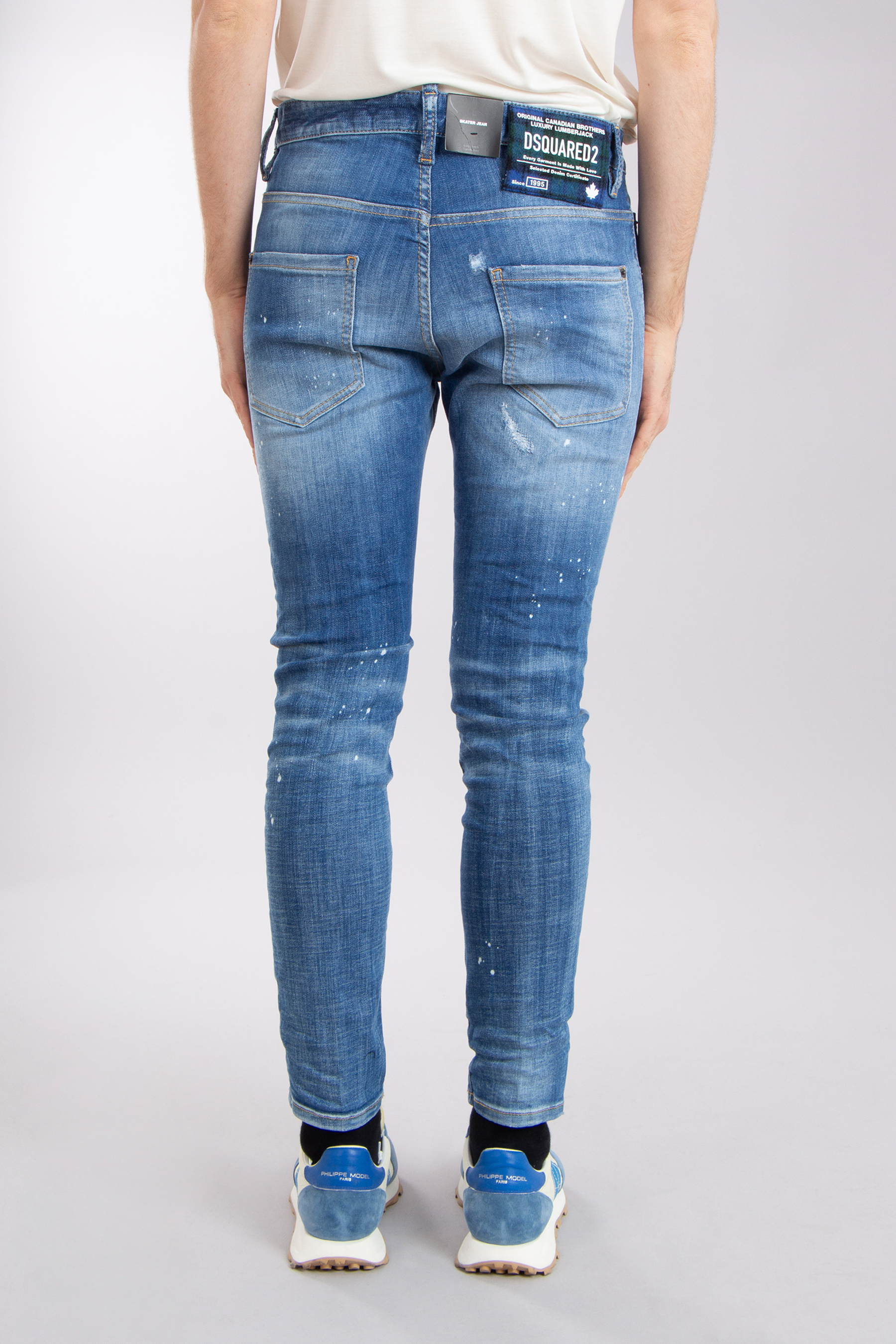 DSQUARED2 Cotton Stretch Denim Skater Jeans