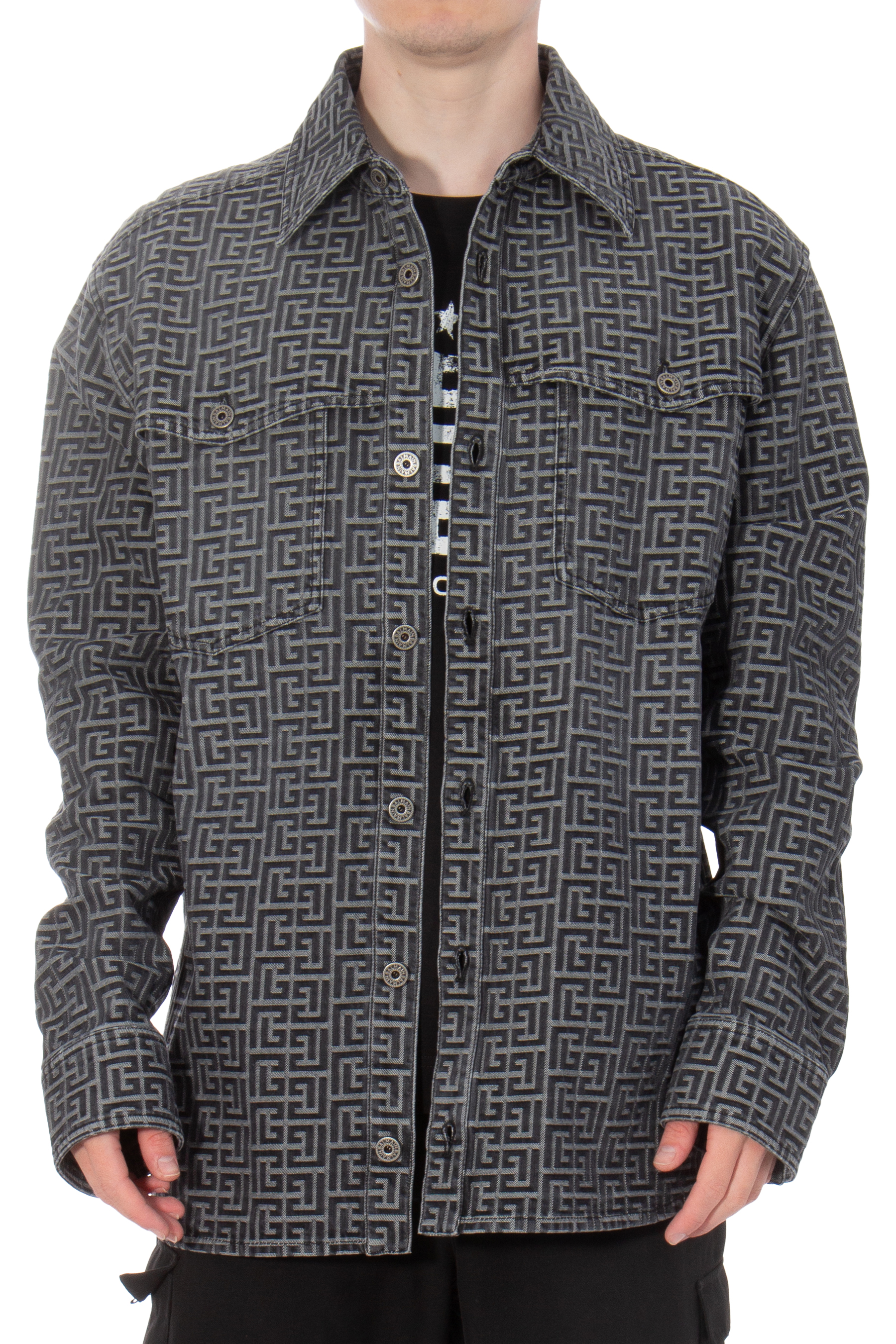 BALMAIN Monogrammed Jacquard Overshirt 