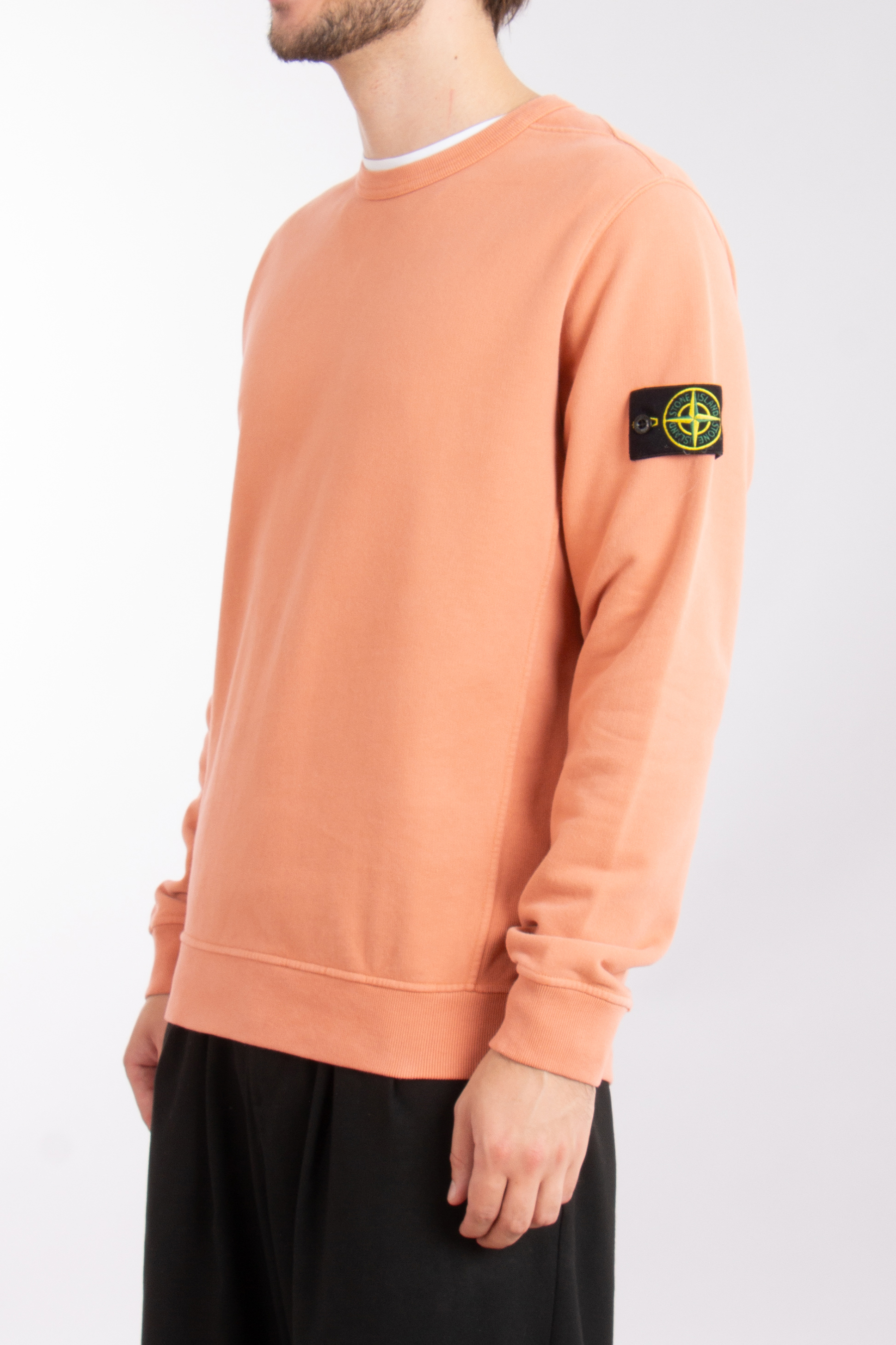 STONE ISLAND Brushed Organic Cotton Fleece Sweatshirt