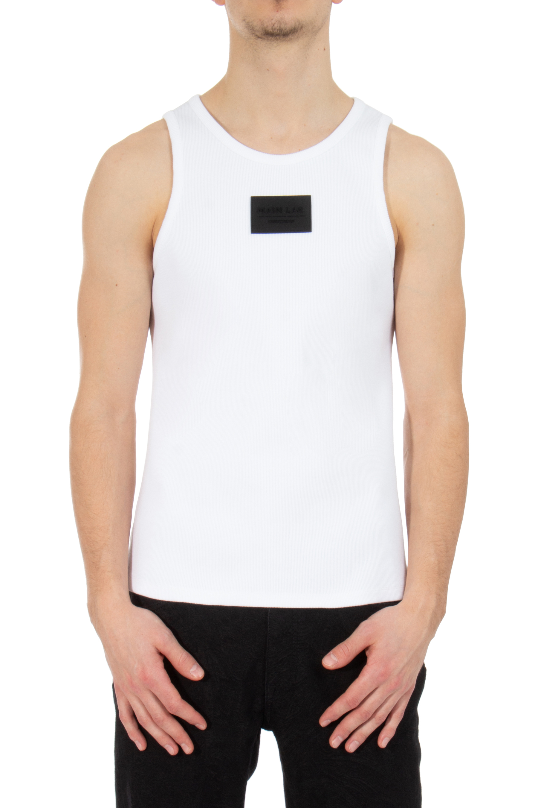 BALMAIN Main Lab Ribbed Cotton Tank Top