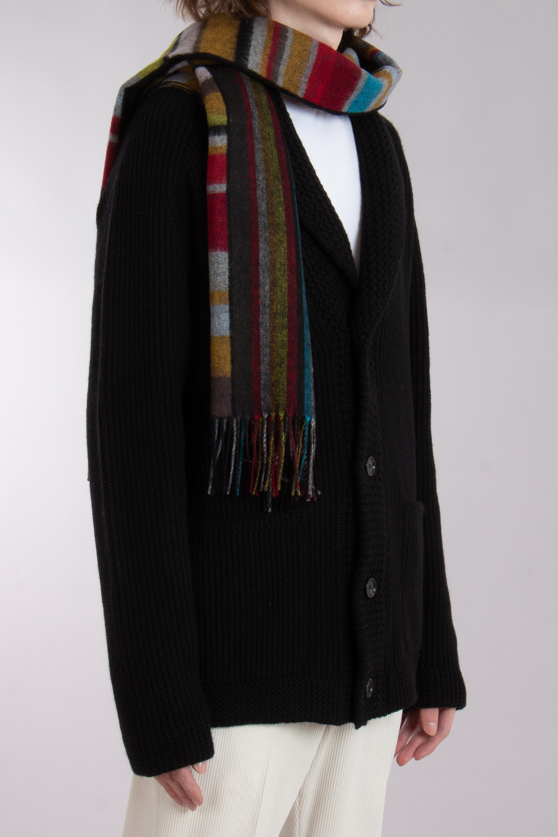 PAUL SMITH 'Siganture Stripe' Mash Up Lambswool-Cashmere Blend Scarf