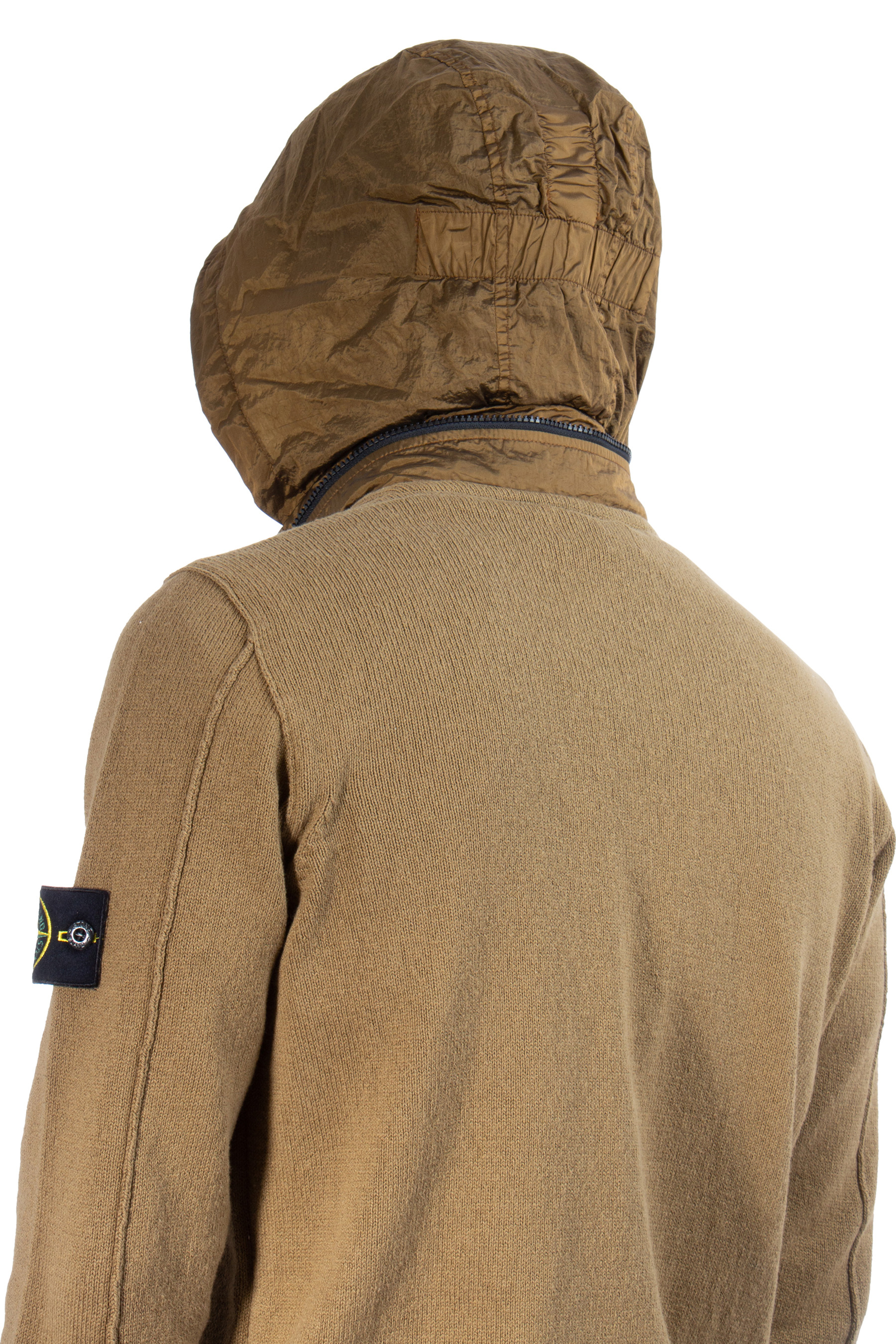 STONE ISLAND Cotton Knit Jacket with Hidden Hood