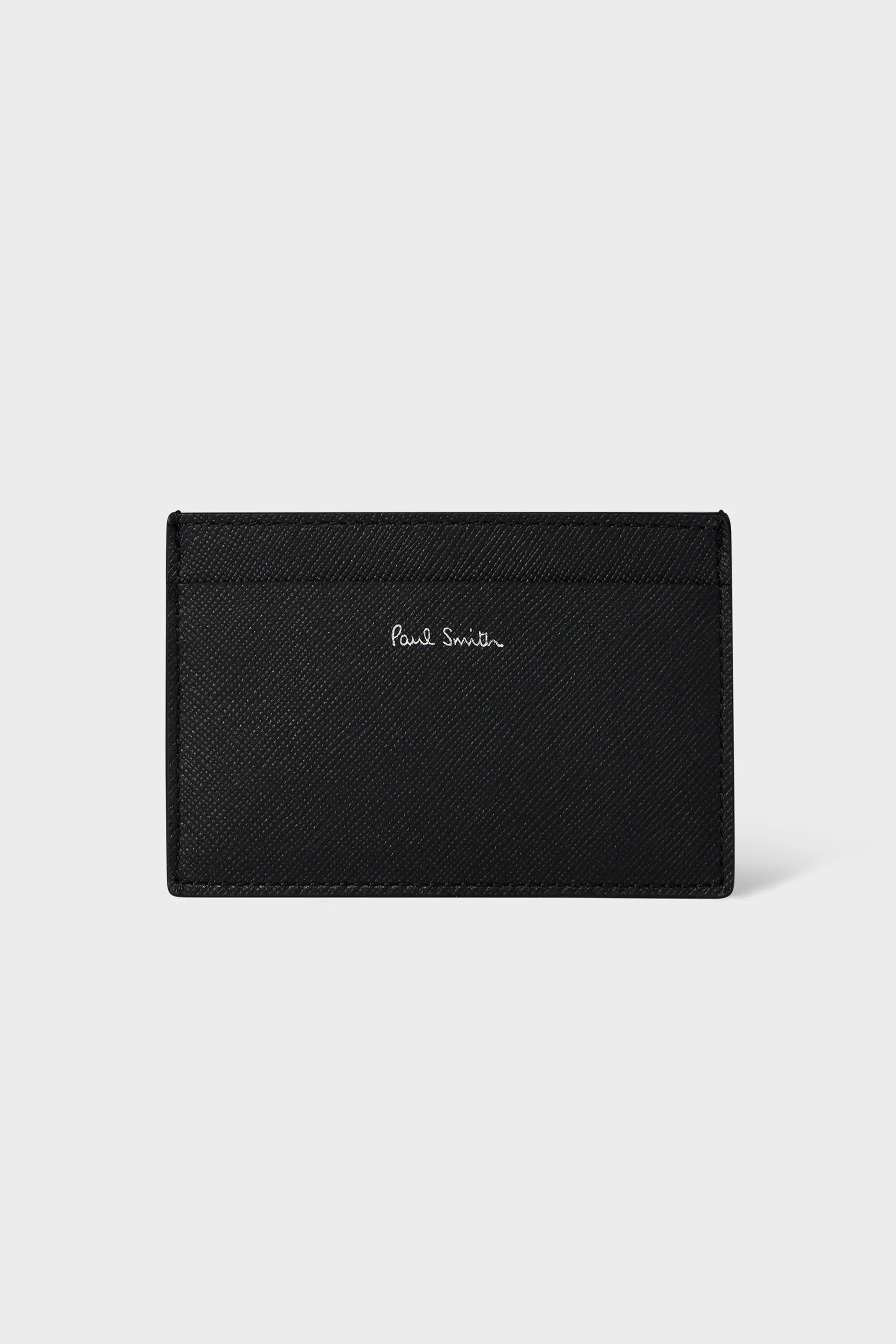 PAUL SMITH 'Mini Stripe' Print Leather Card Holder