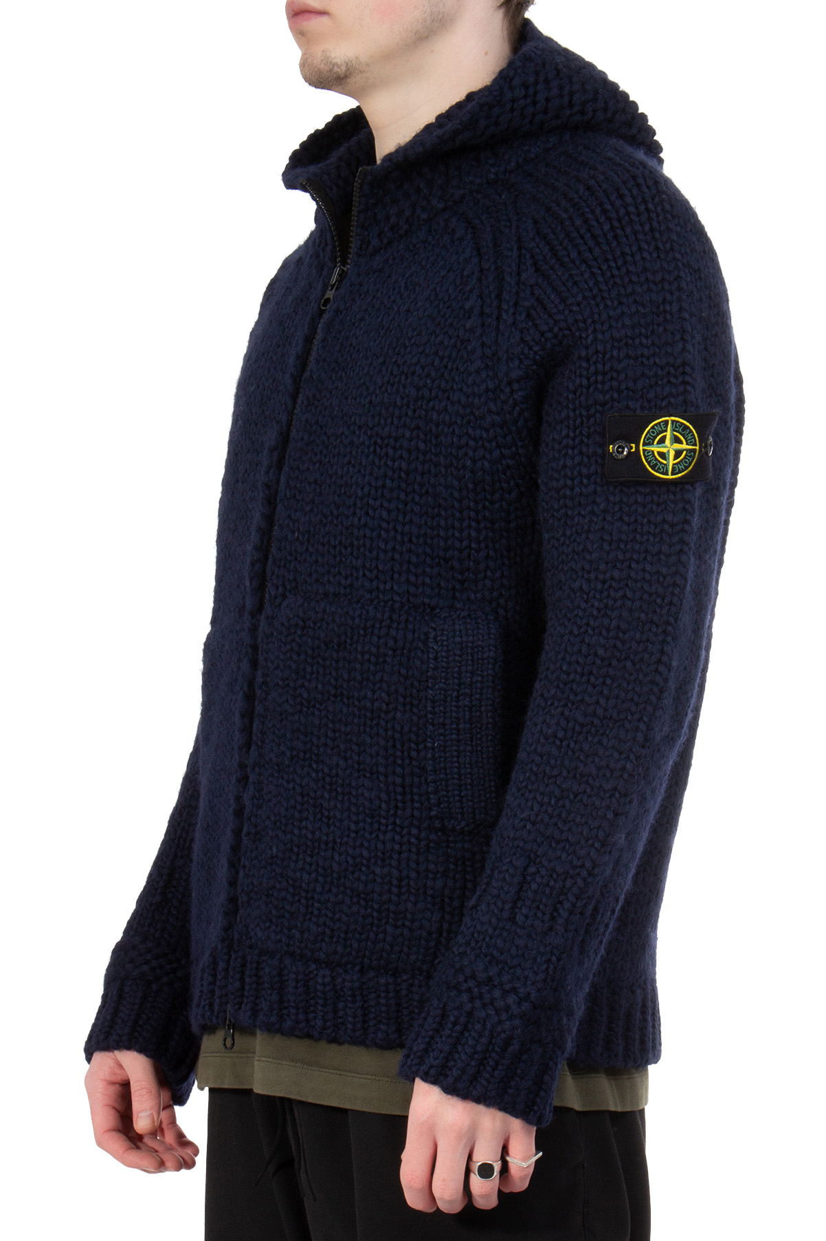 STONE ISLAND Hooded Wool Zip Hoodie 