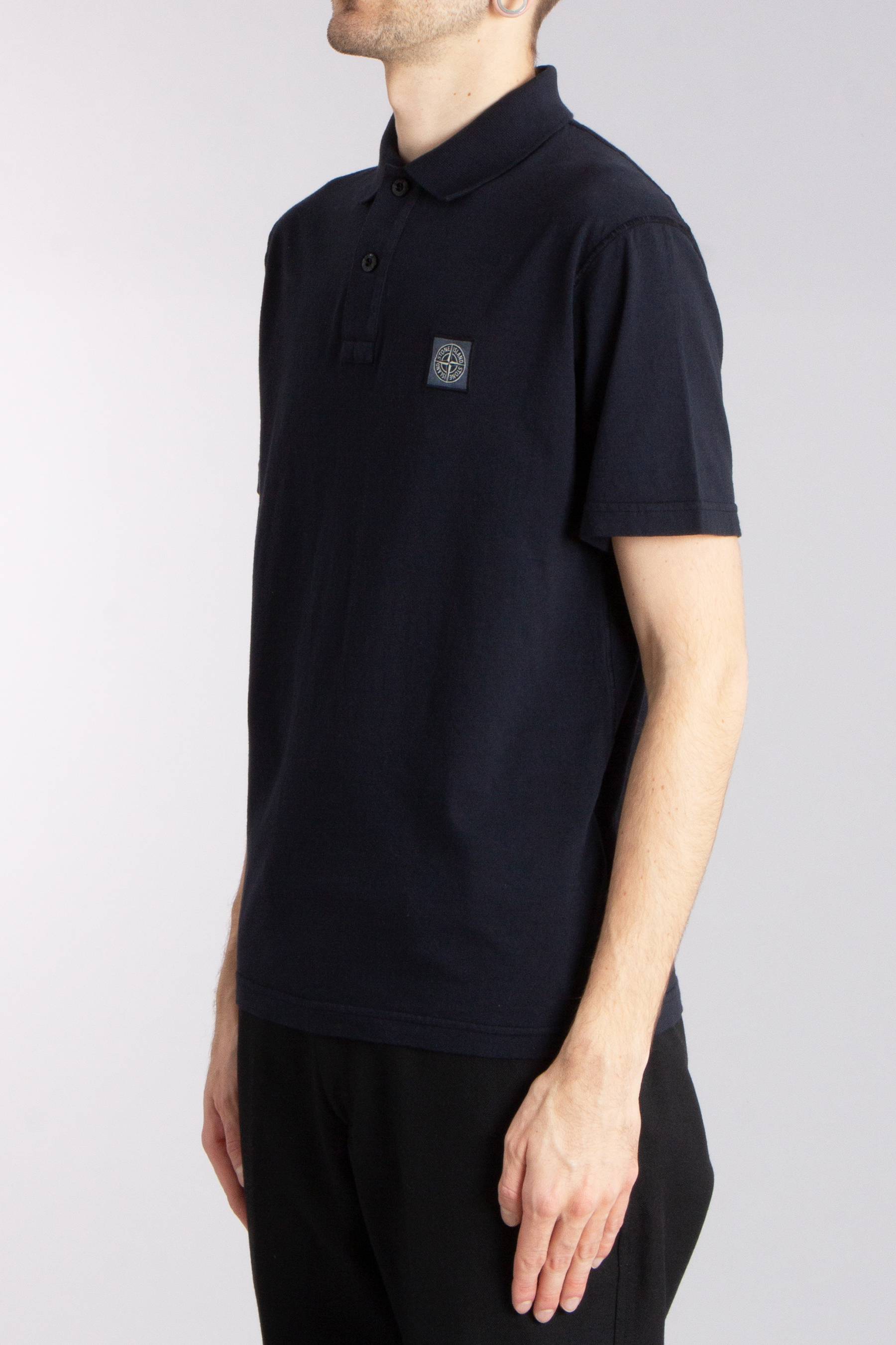 STONE ISLAND Fissato Effect Organic Cotton Jersey Polo Shirt 