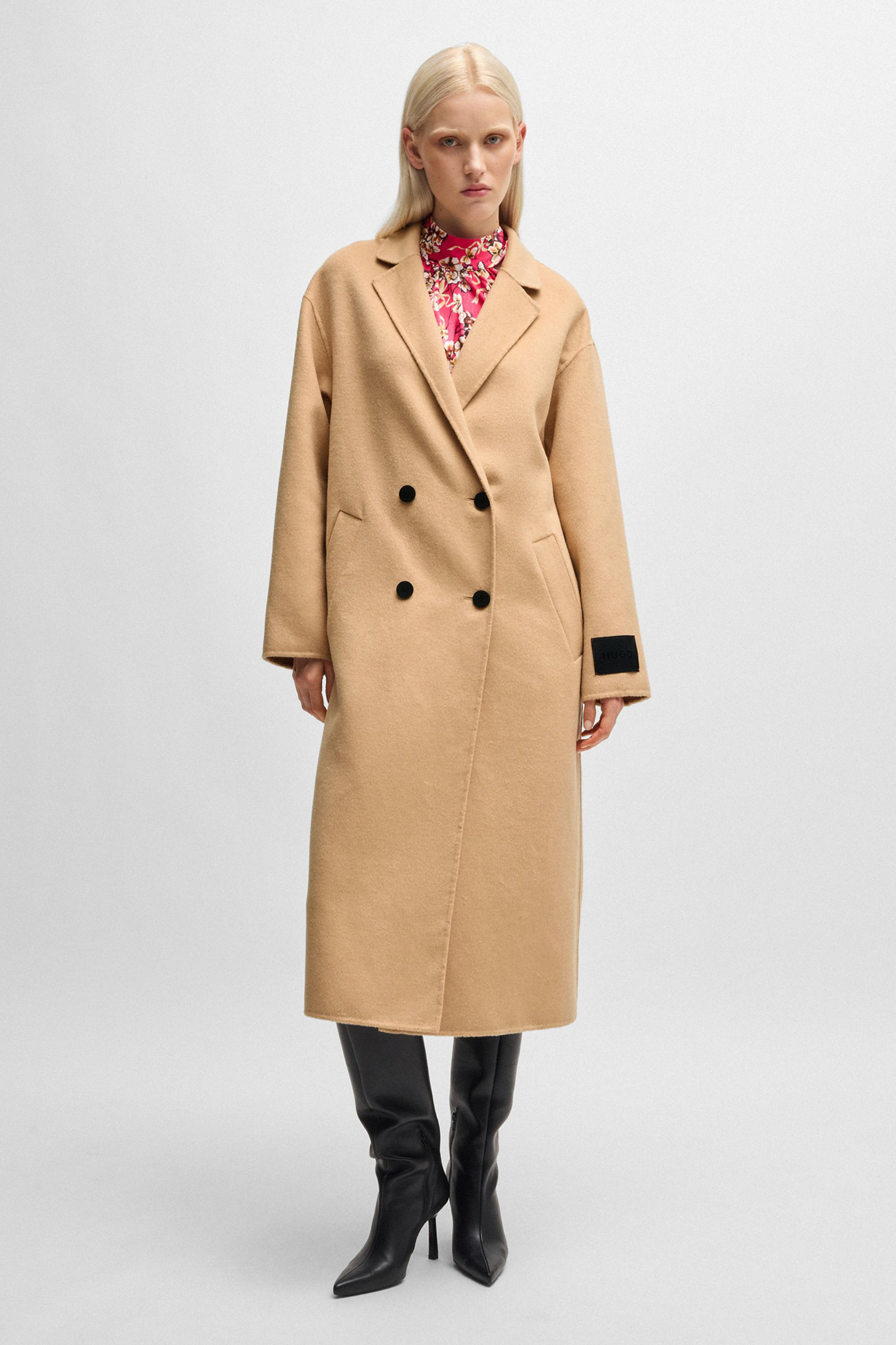 HUGO Oversized Double-Faced Wool Blend Coat Maneka