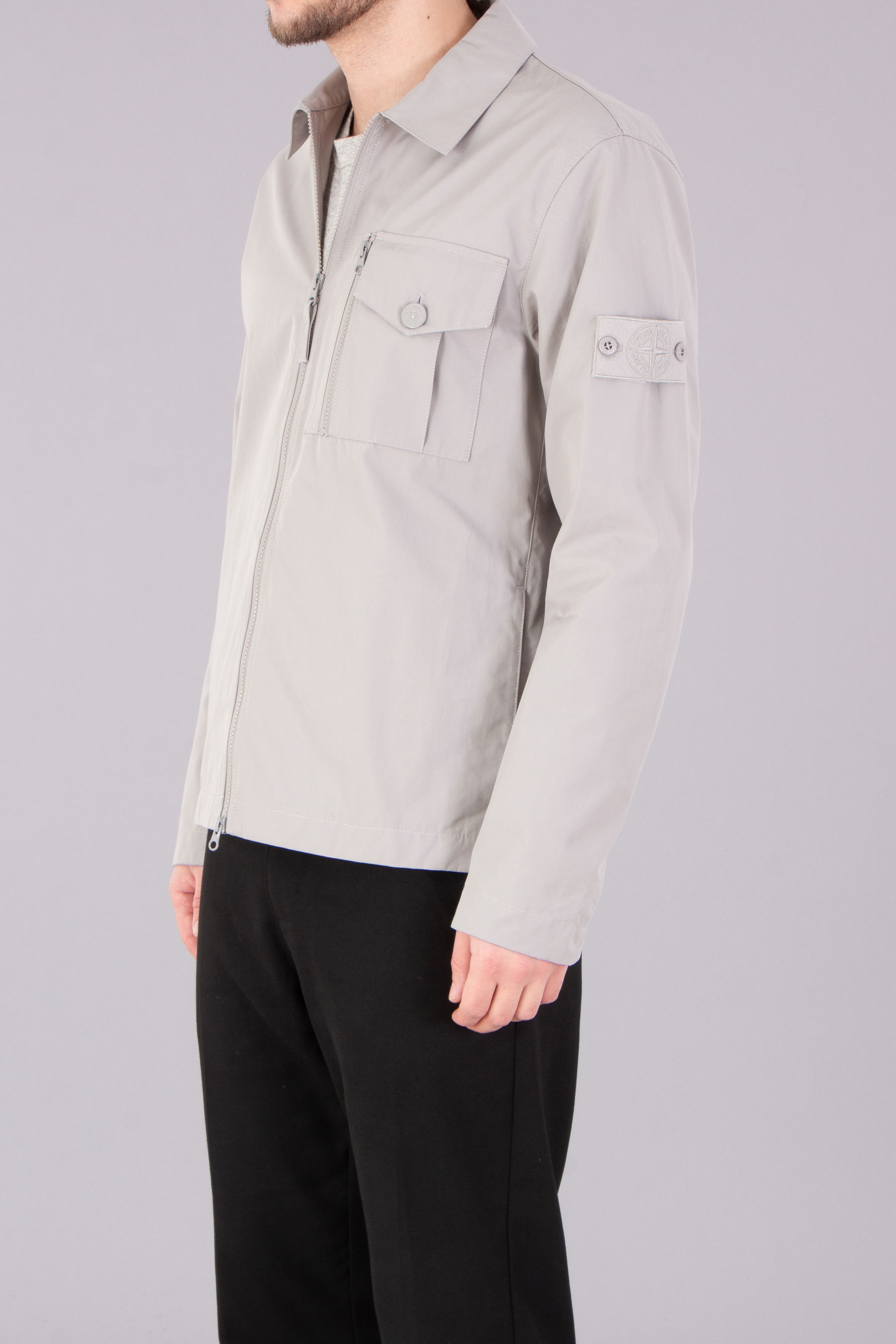 STONE ISLAND Ghost Piece Organic Cotton Canvas Overshirt