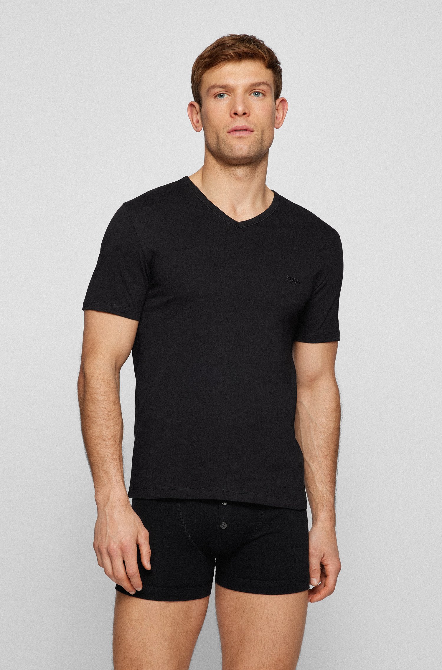 BOSS 3-Pack V-Neck Cotton T-Shirts