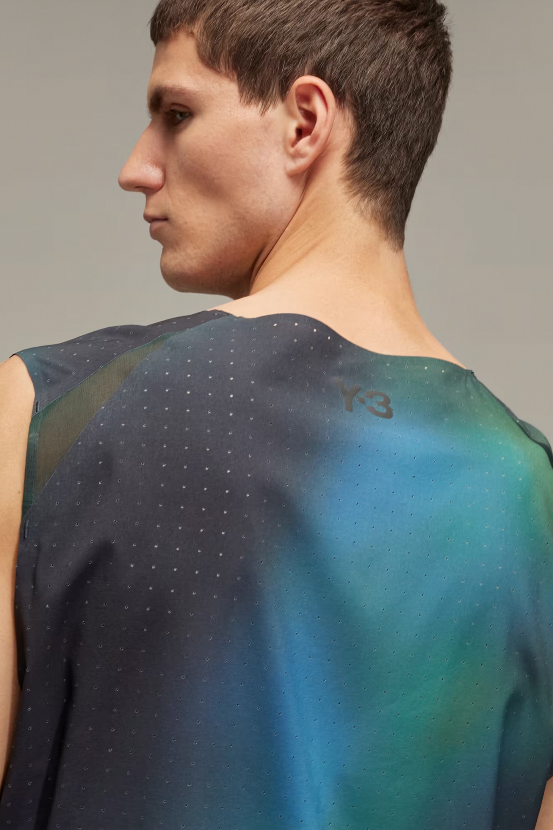 Y-3 Allover Print Recycled Polyester Stretch Running Tank Top