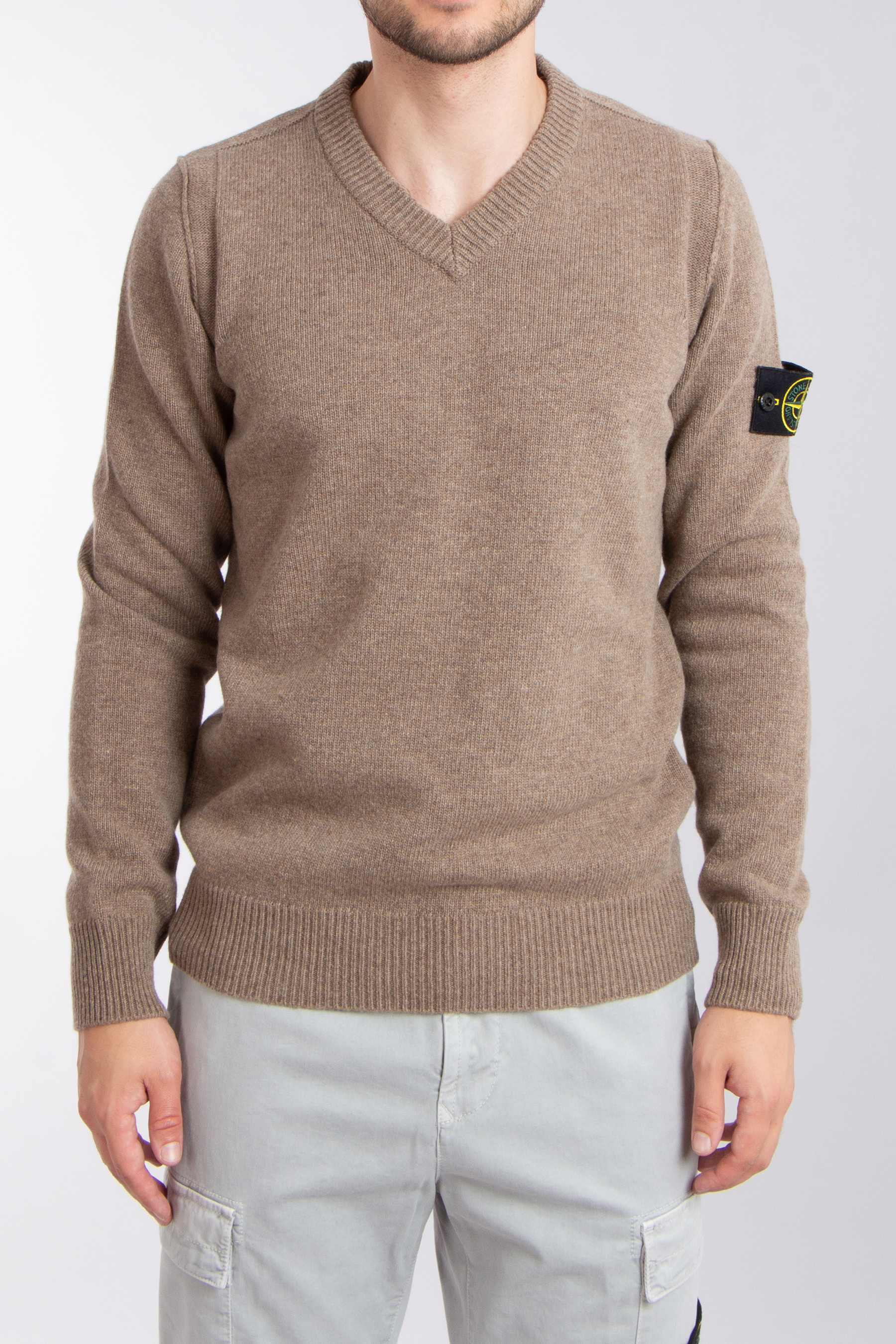 STONE ISLAND V-Neck Wool Blend Sweater