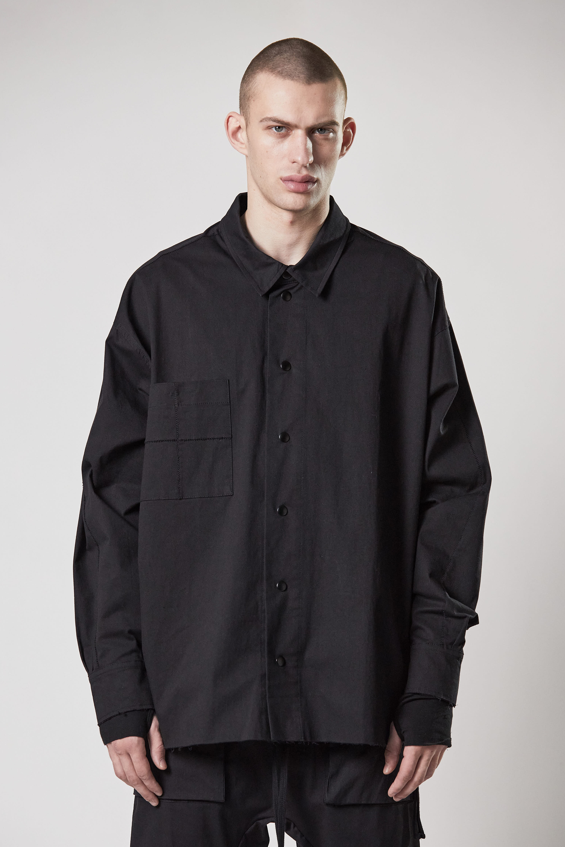 THOM KROM Oversized Cotton Stretch Shirt