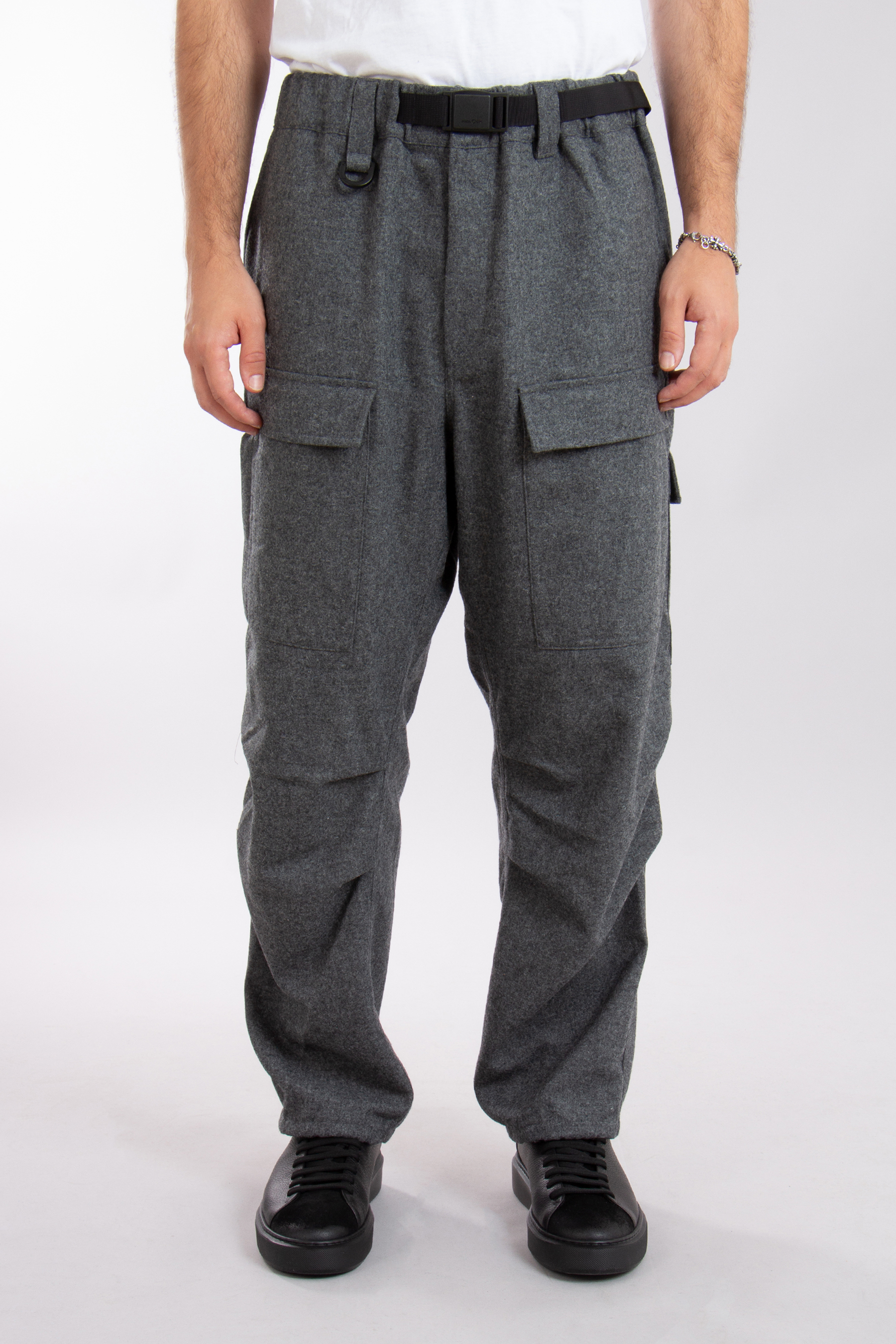 Y-3 Recycled Polyester-Wool Flannel Cargo Pants