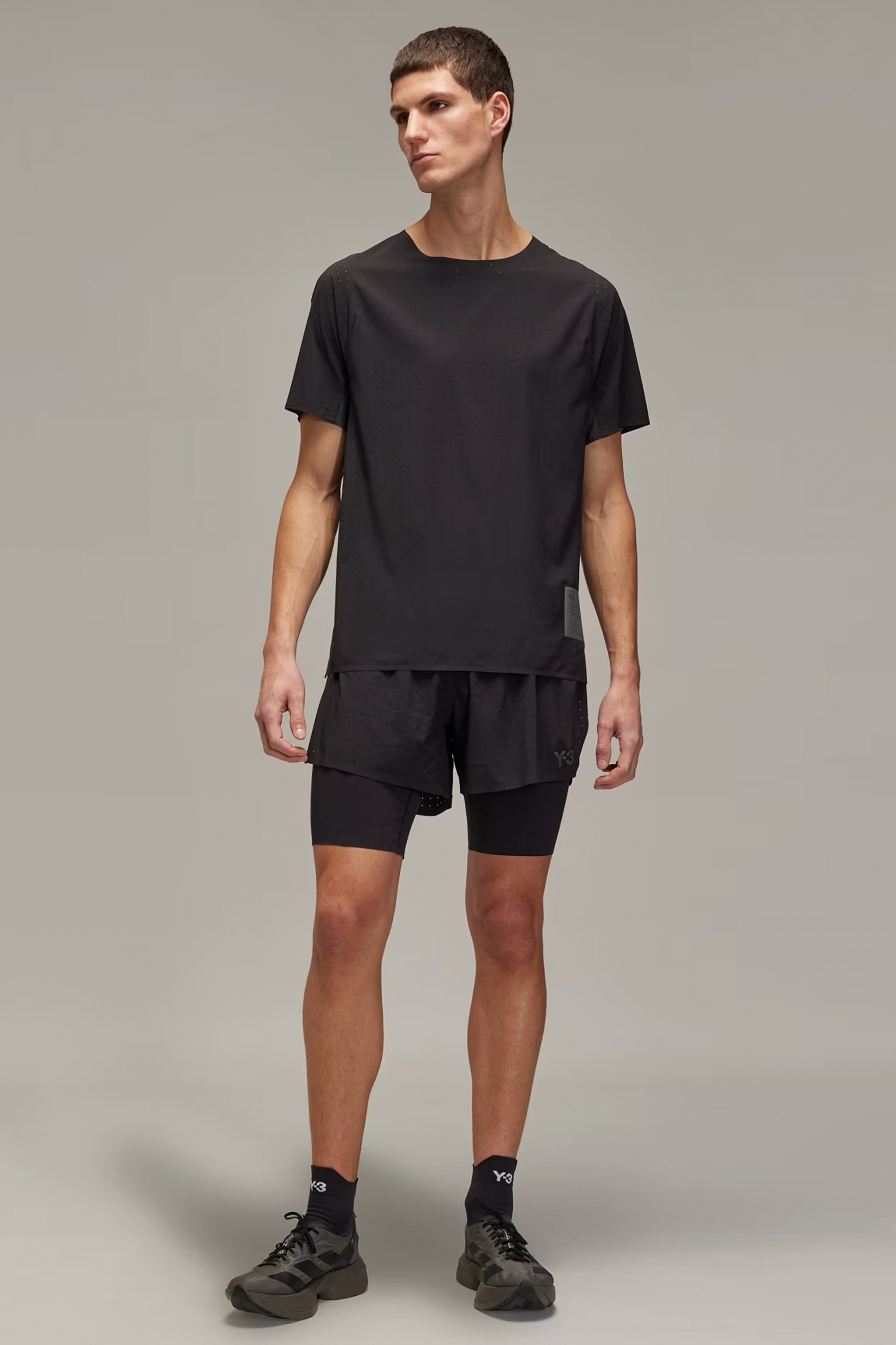 Y-3 Regular Fit Recycled Polyester Stretch Performance Running T-Shirt