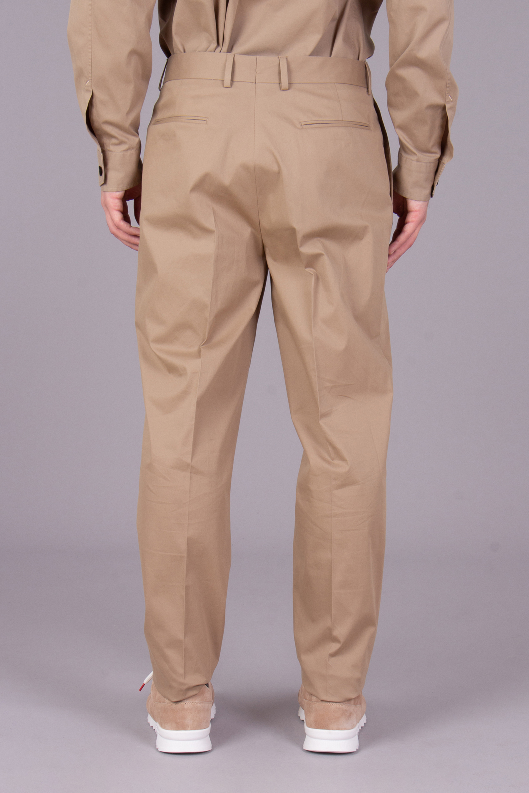 ZEGNA Pleated Fit Premium Cotton Stretch Pants