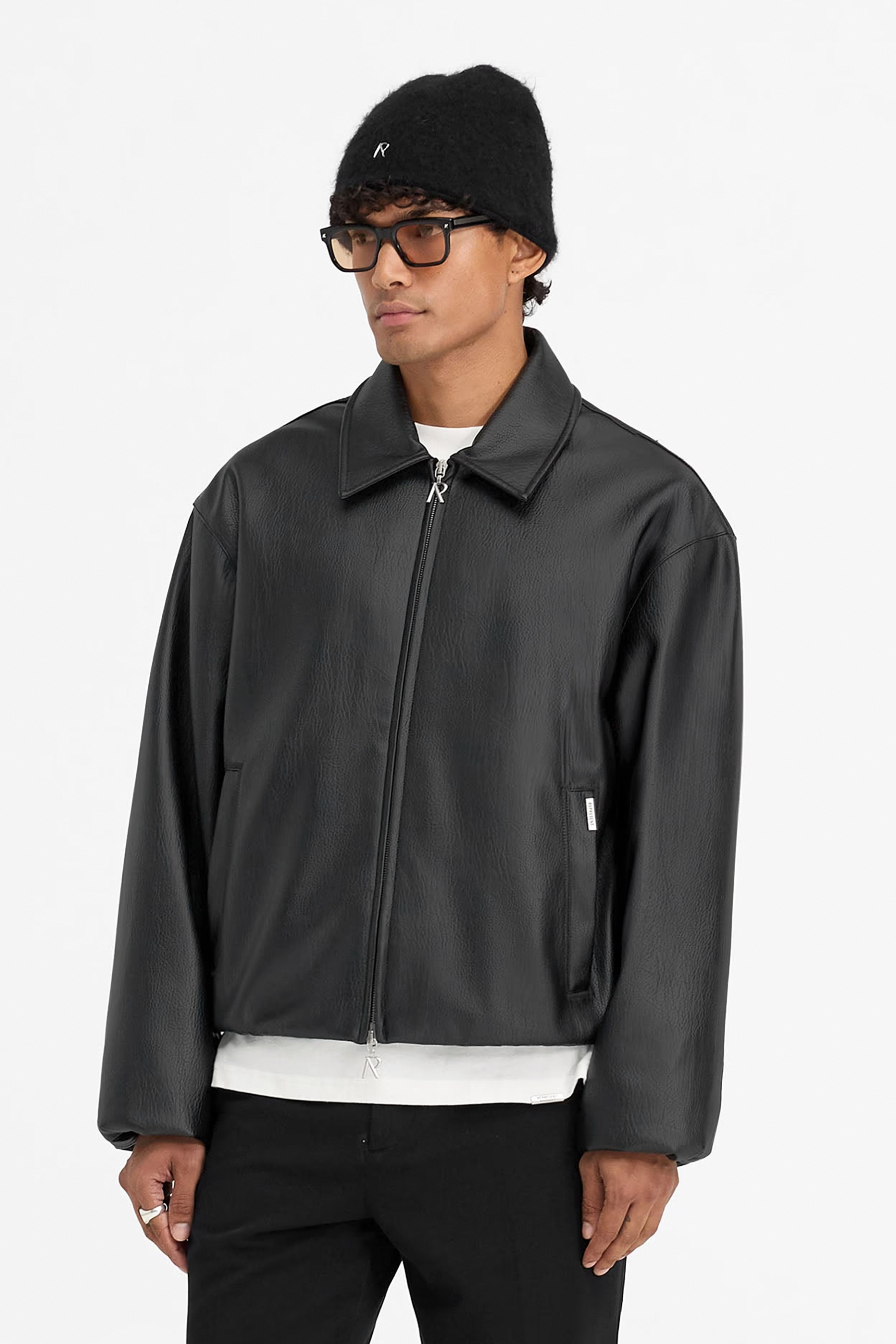 REPRESENT Padded Faux Leather Bomber Jacket