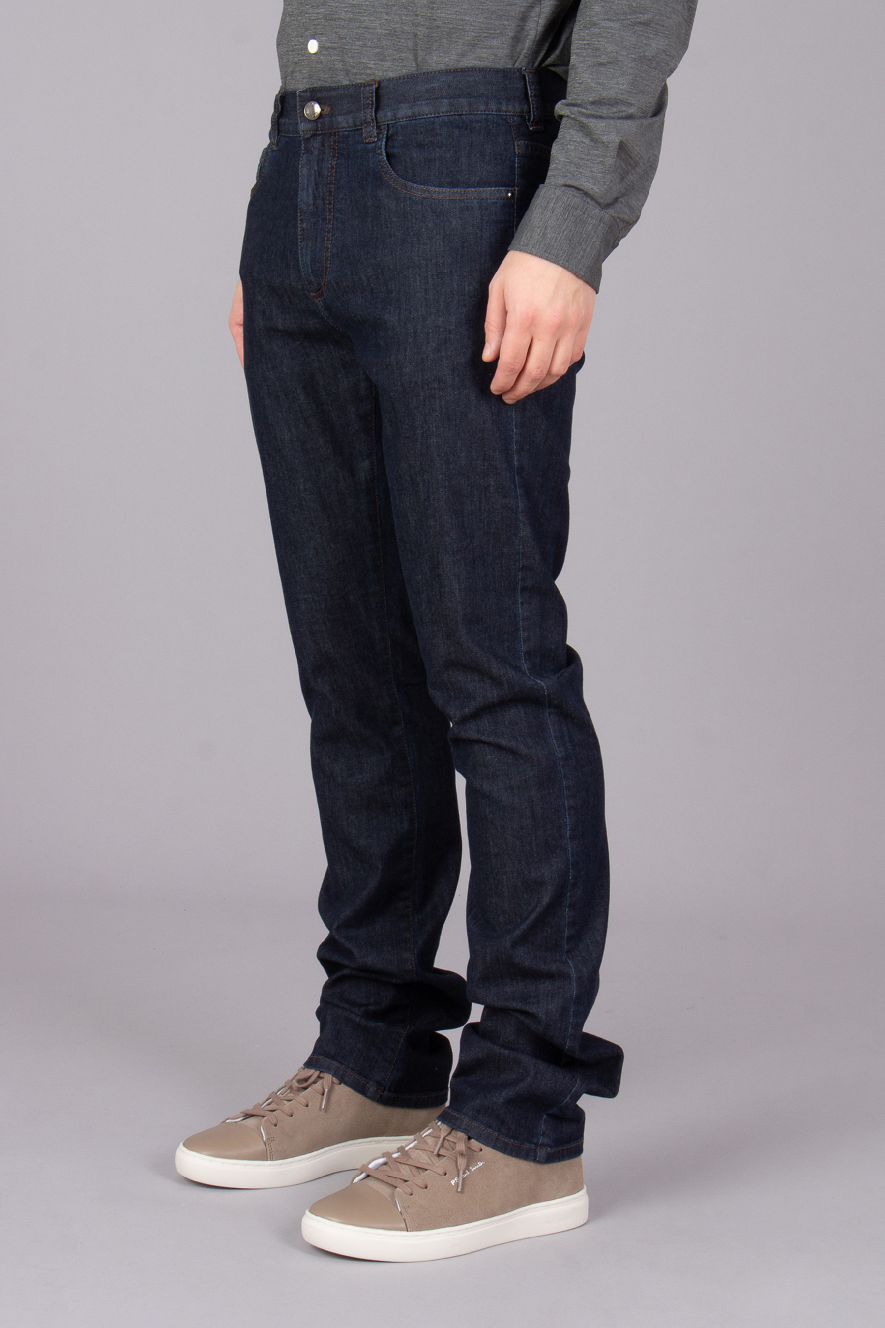 CANALI Regular Fit Cotton Stretch Denim Jeans