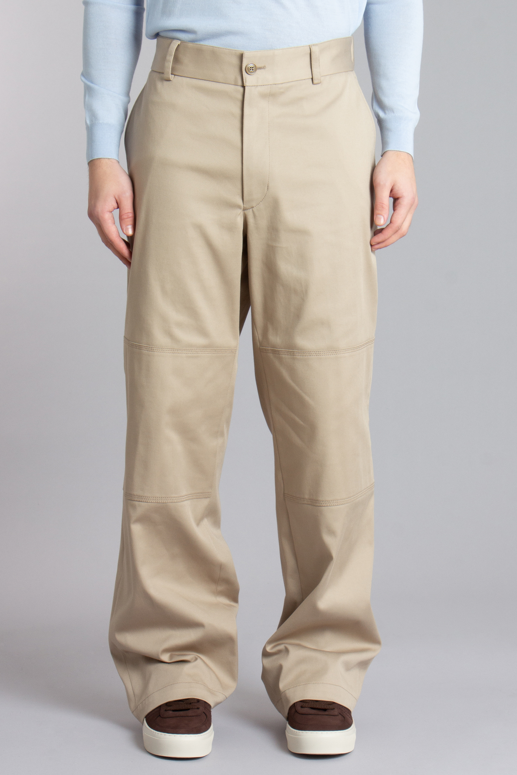 MONCLER Straight Leg Stretch Cotton Gabardine Pants