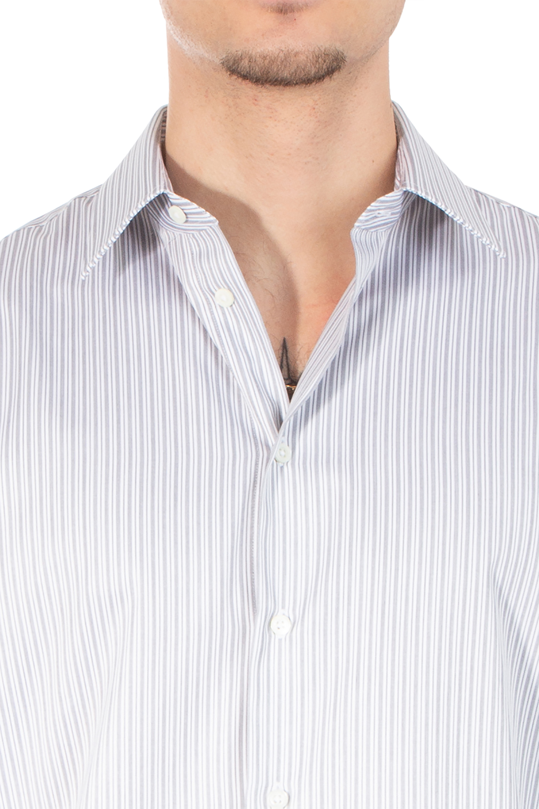 EMPORIO ARMANI Striped Cotton Twill Shirt