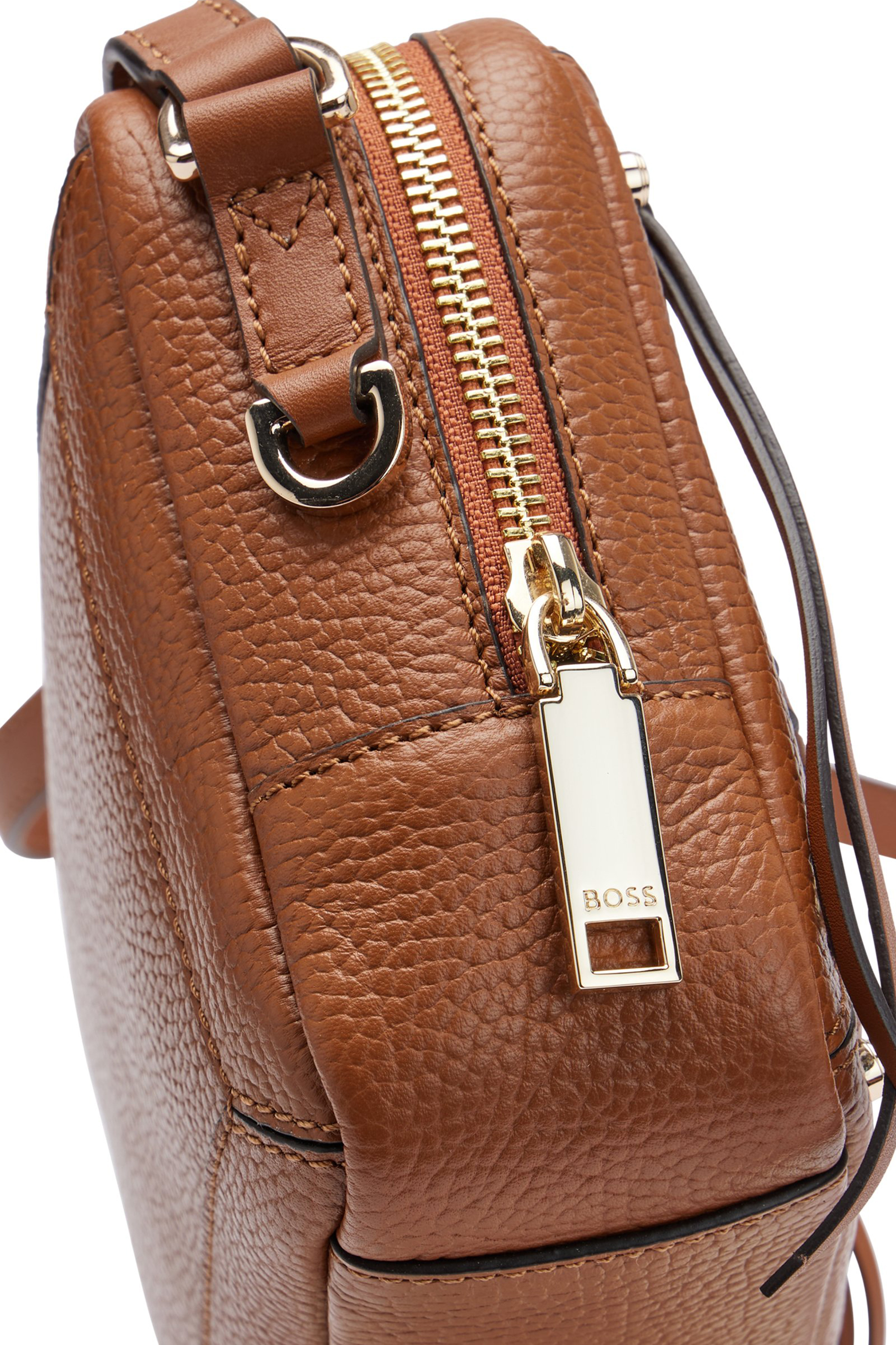 BOSS Grained Leather Crossbody Bag Ivy