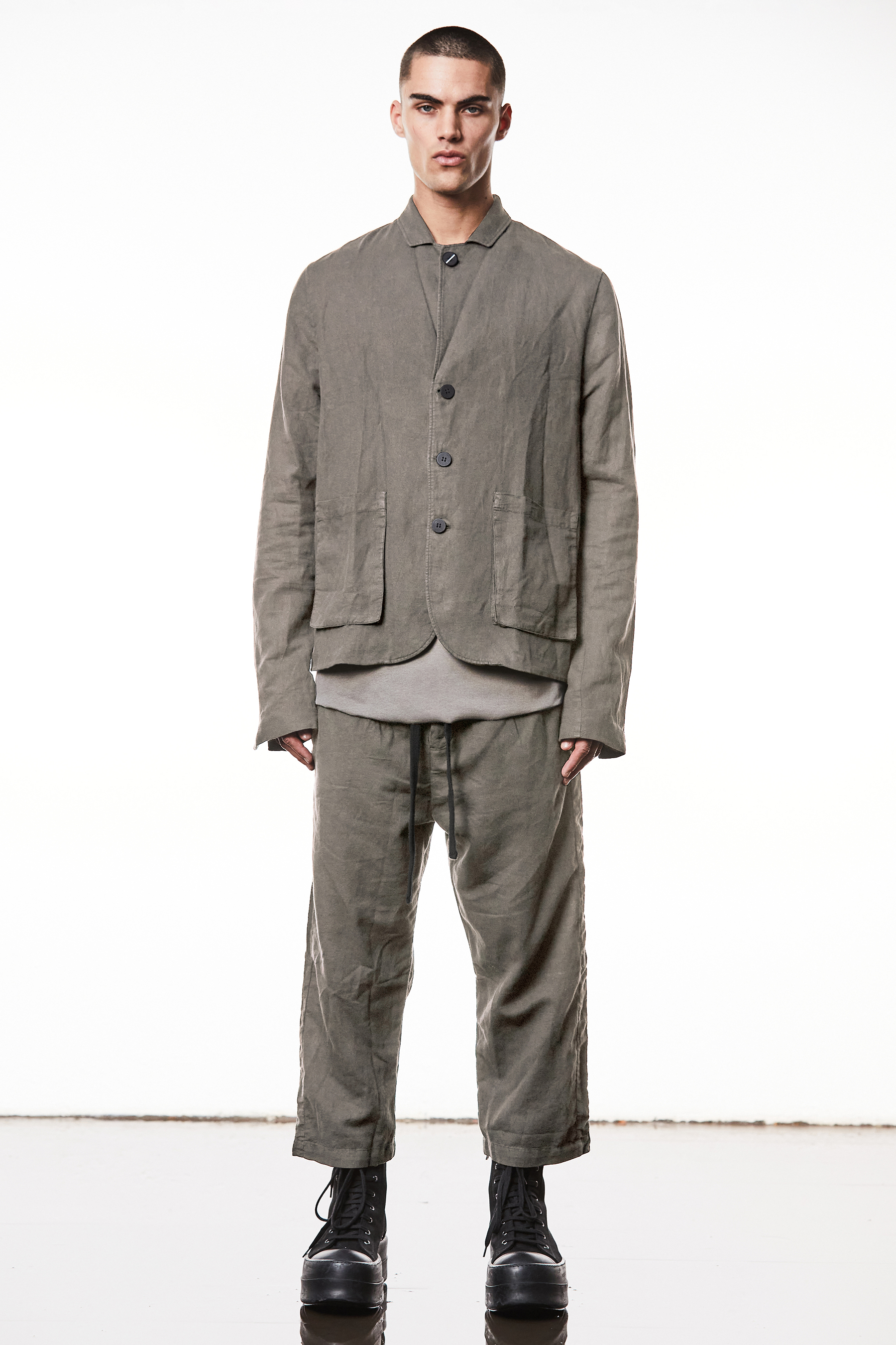 THOM KROM Relaxed Fit Linen-Cotton Blend Jacket