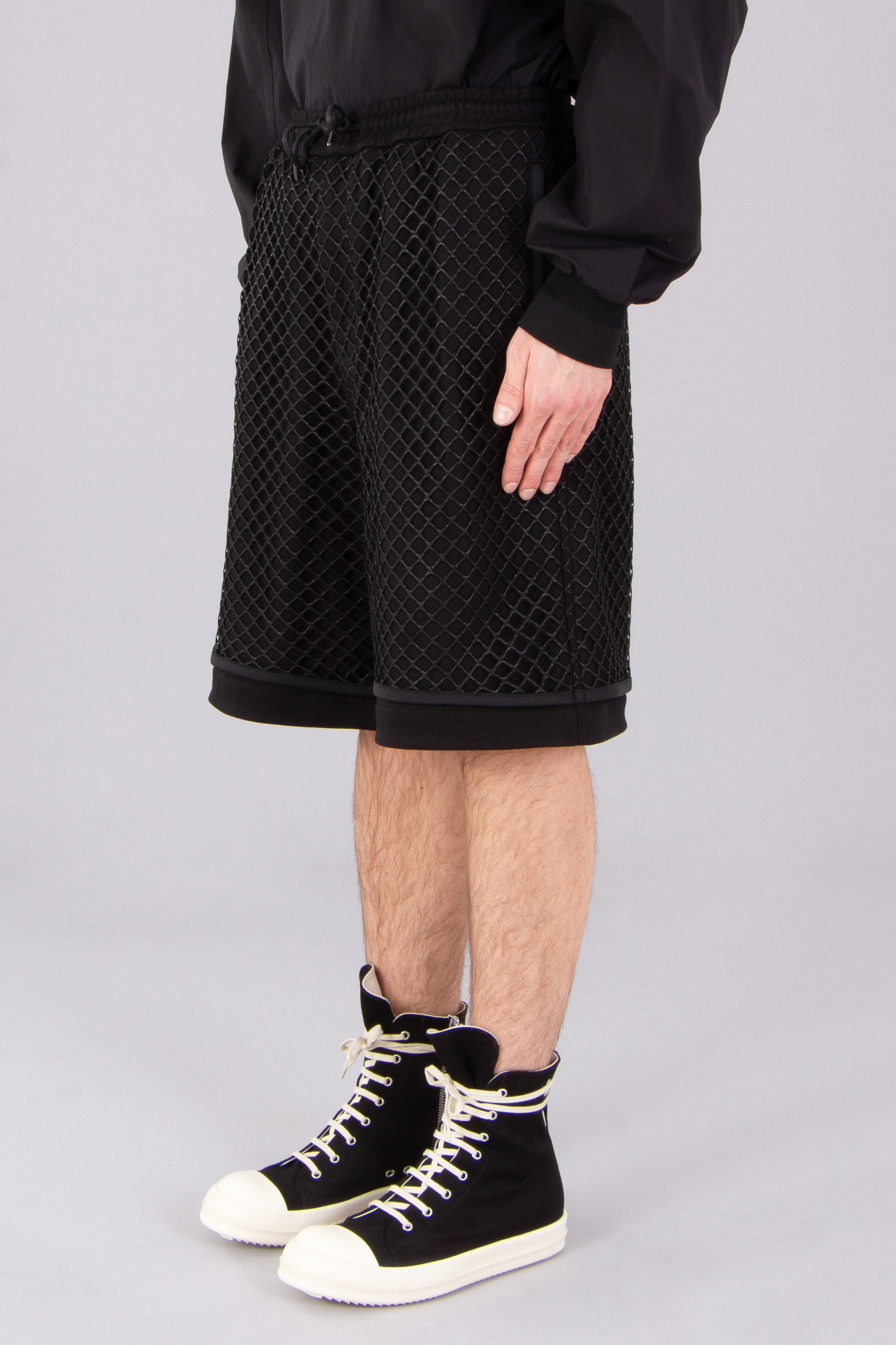 JUUN.J Wide Fit Netting Cotton Jersey Shorts