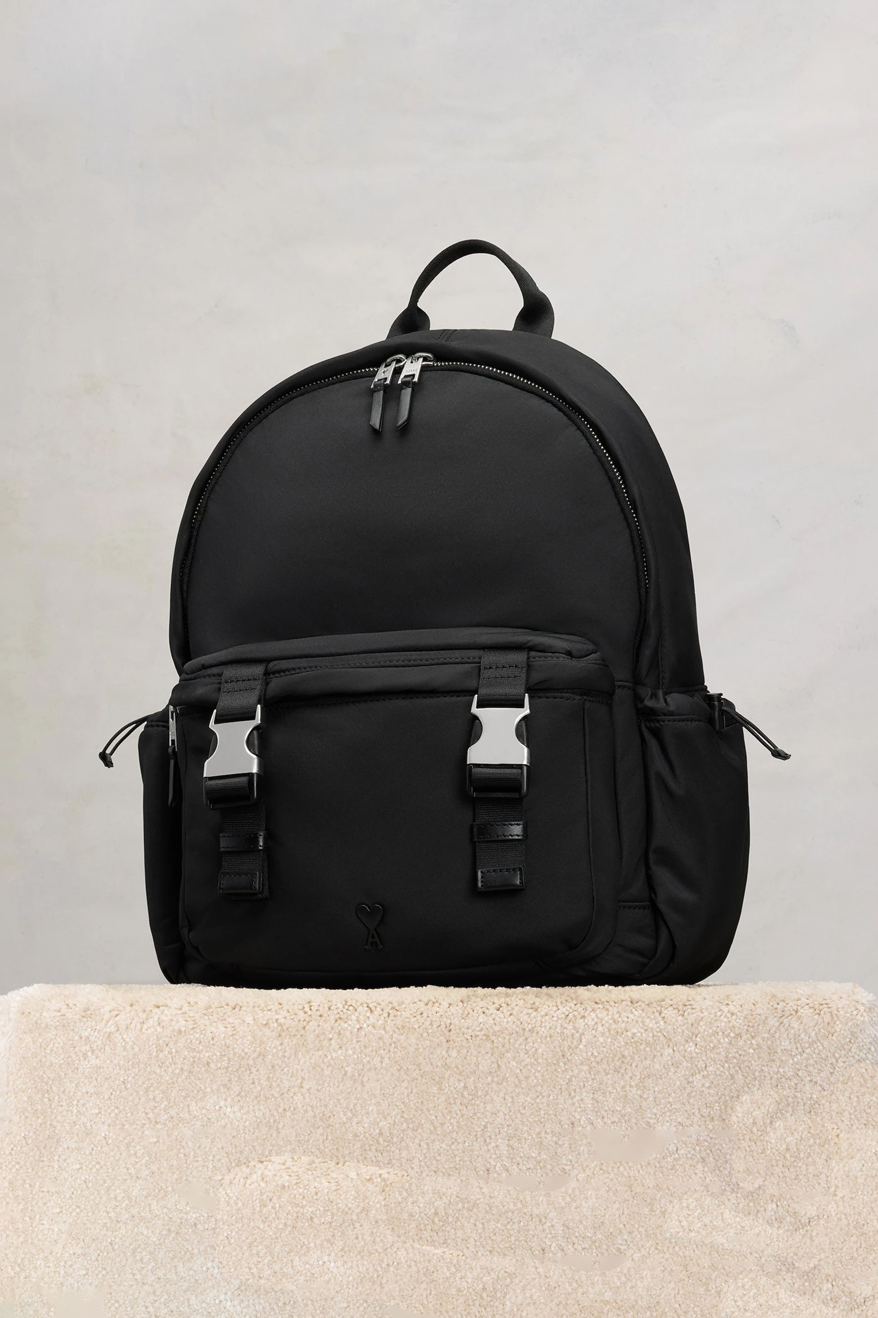 AMI PARIS Padded Nylon Canvas Backpack