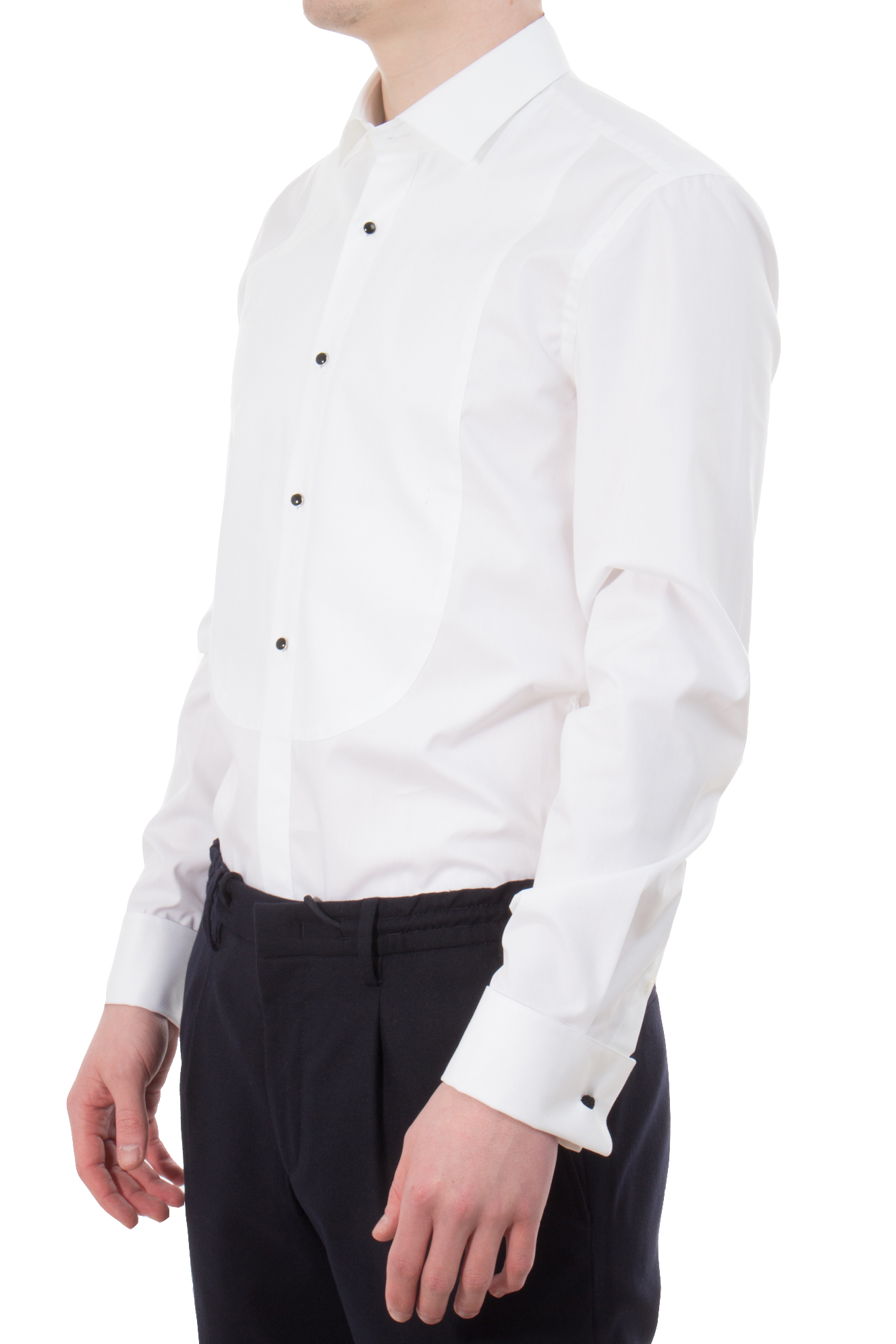 BOSS Slim-Fit Cotton Poplin Tuxedo Shirt