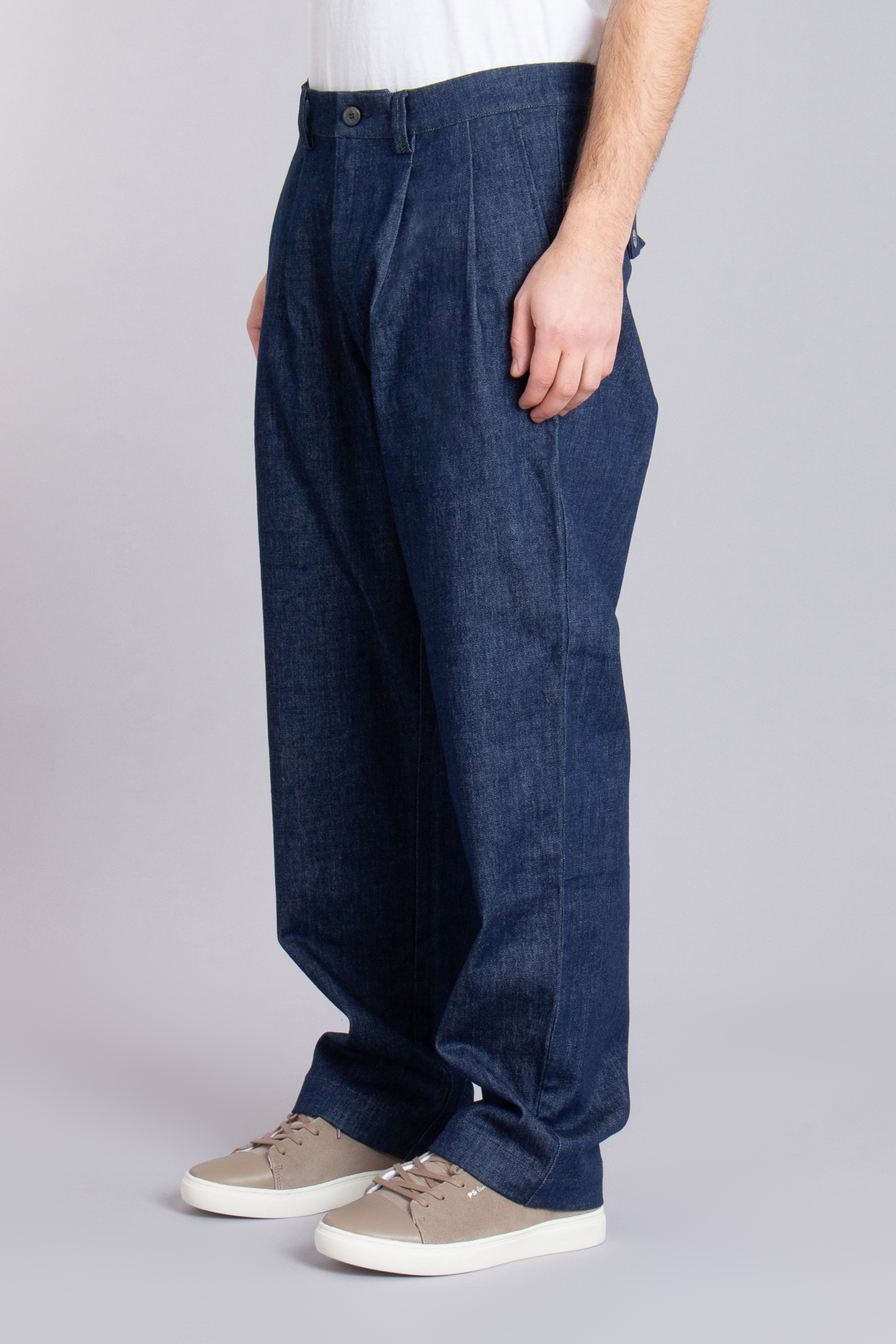 SEASE Wide Fit Cotton Stretch Denim Pants