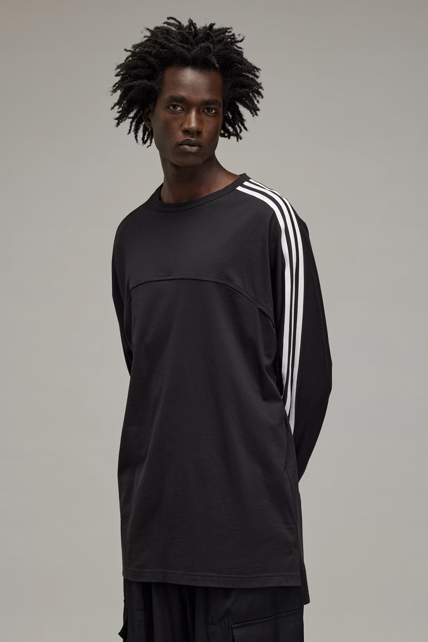 Y-3 3-Stripes Cotton Jersey Long Sleeve T-Shirt