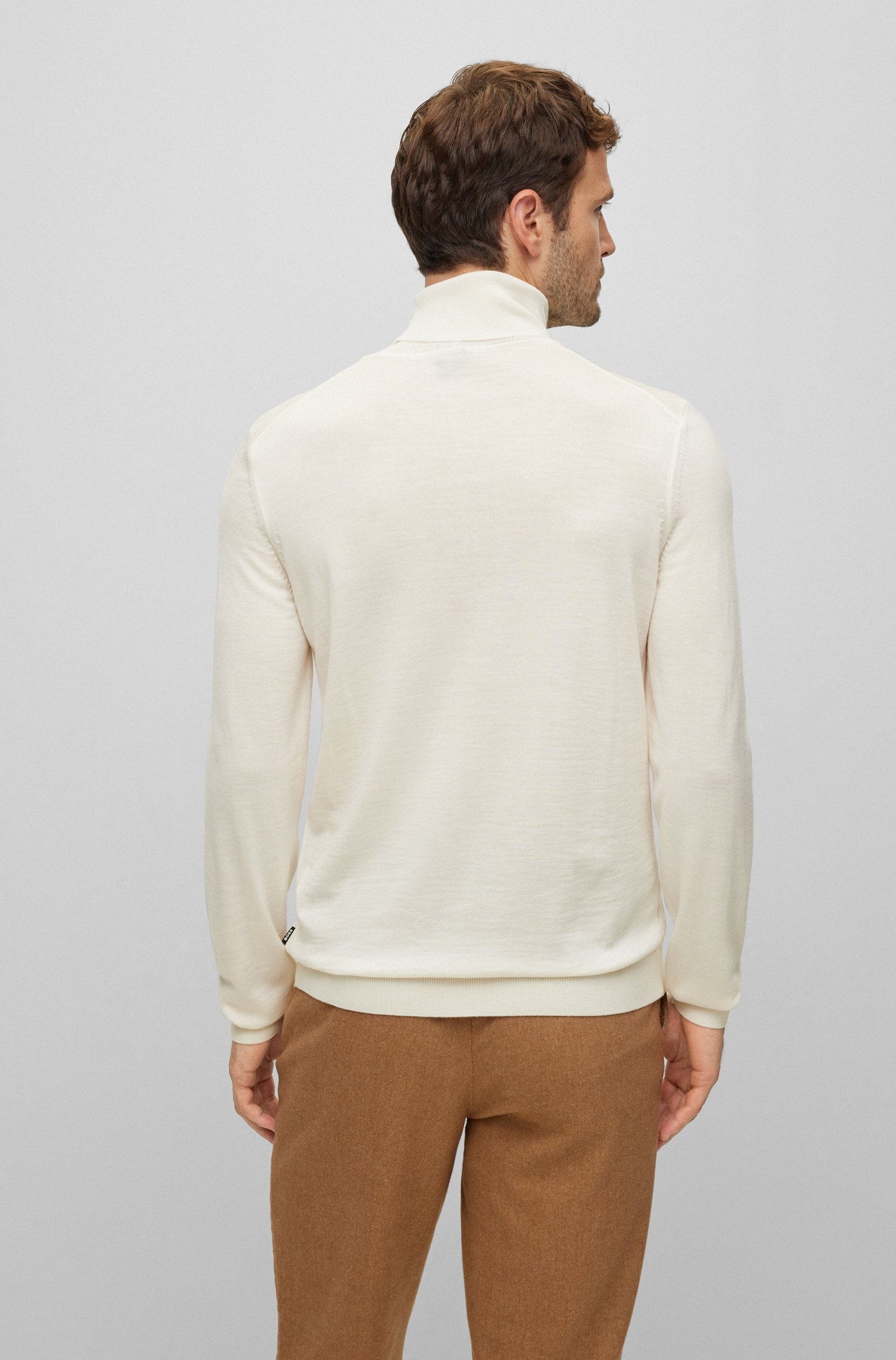 BOSS Virgin Wool Turtleneck Sweater Musso