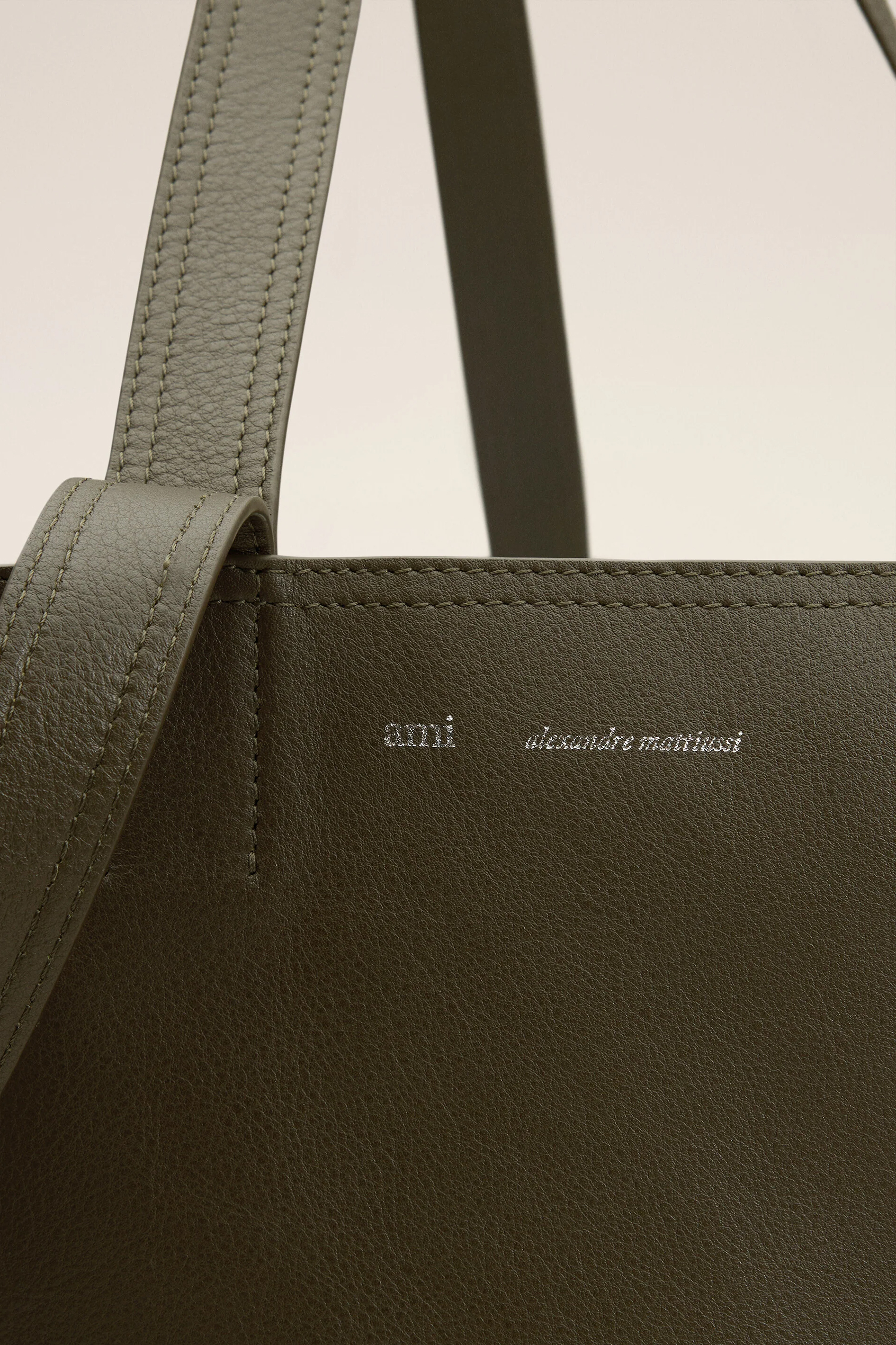 AMI PARIS Leather Midi Maxi Tote Bag