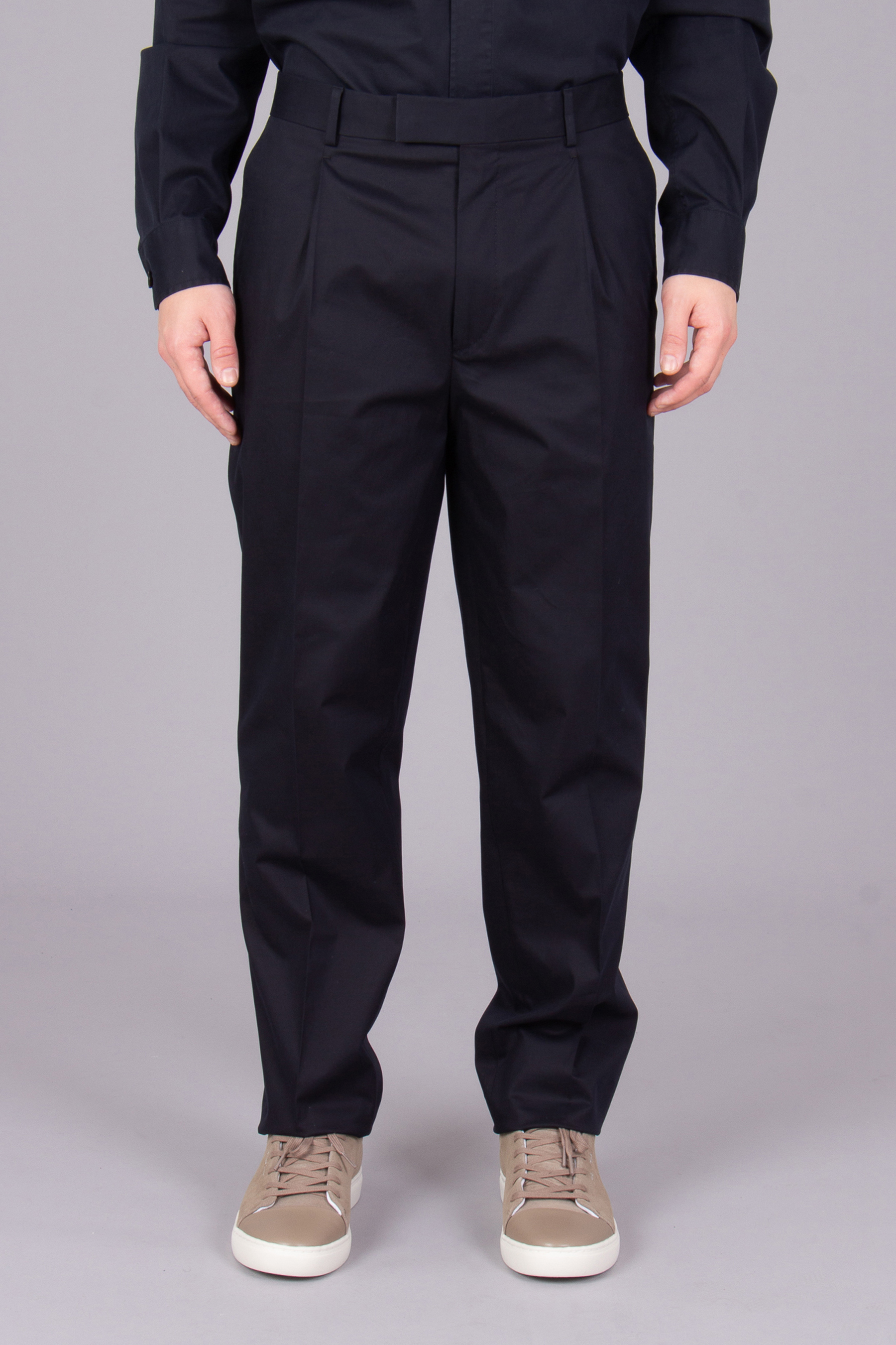 ZEGNA Pleated Fit Premium Cotton Stretch Pants