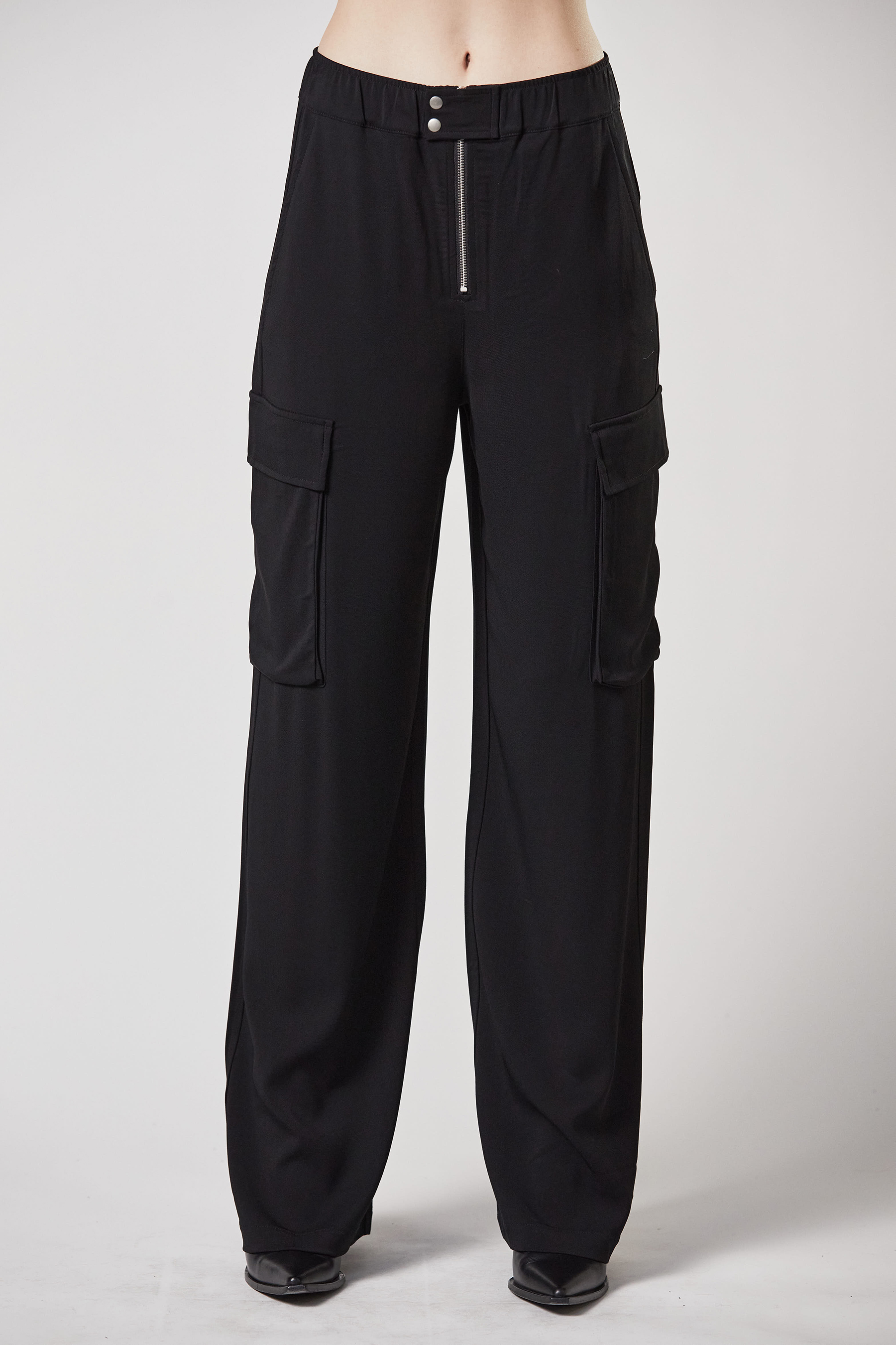 THOM KROM Wide Leg Viscose Stretch Cargo Pants