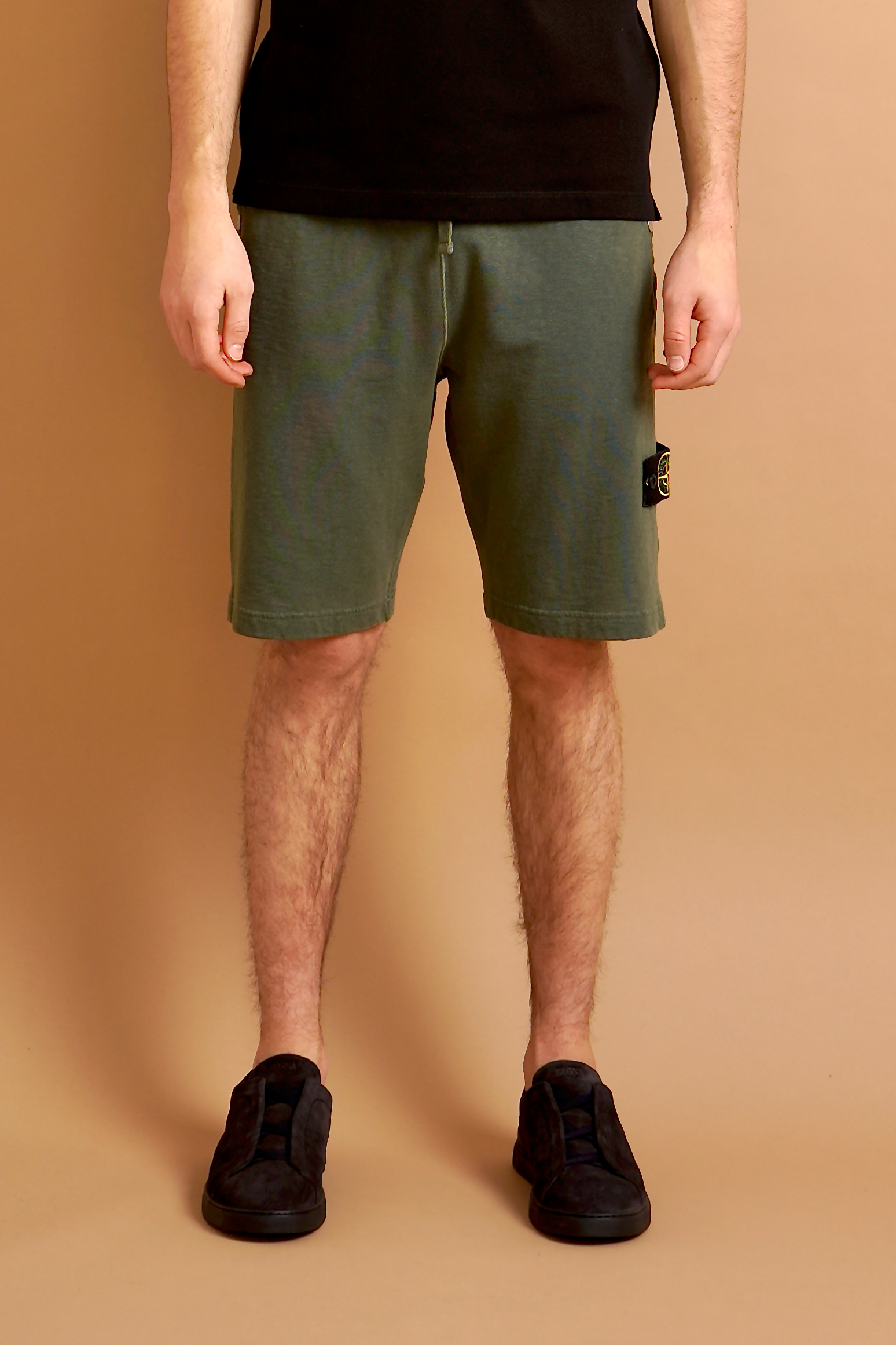 STONE ISLAND Old Effect Cotton Shorts