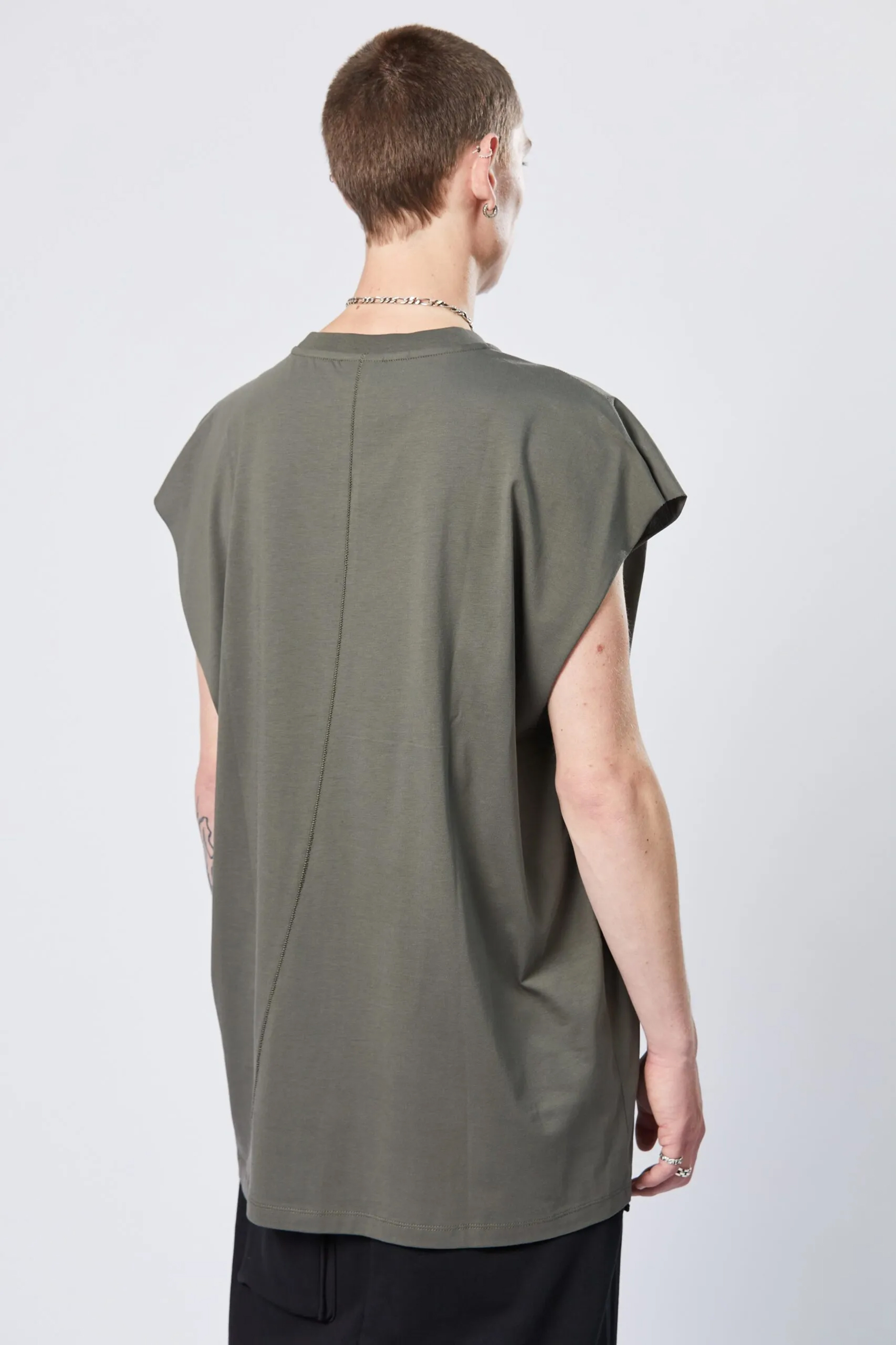 THOM KROM Sleeveless Cotton Round Neck Top