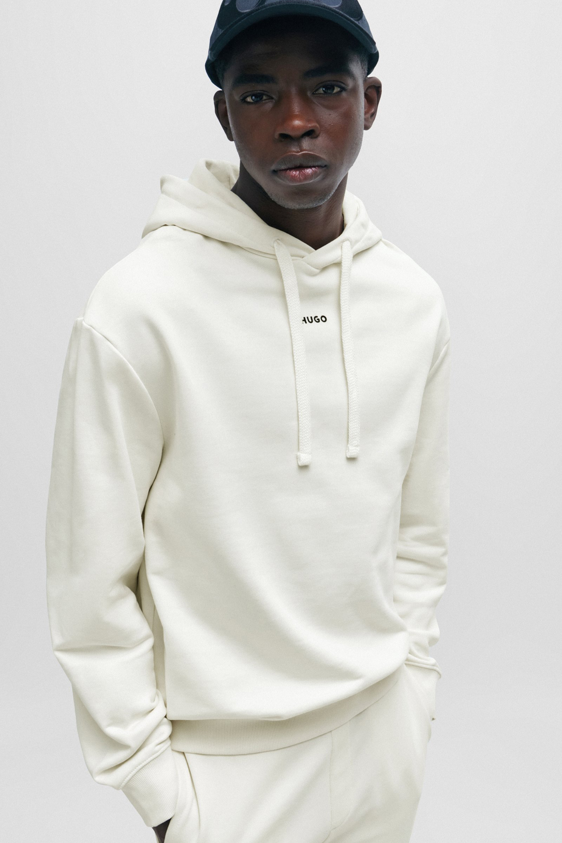 HUGO Relaxed Fit Printed Cotton Terry Hoodie Dapo