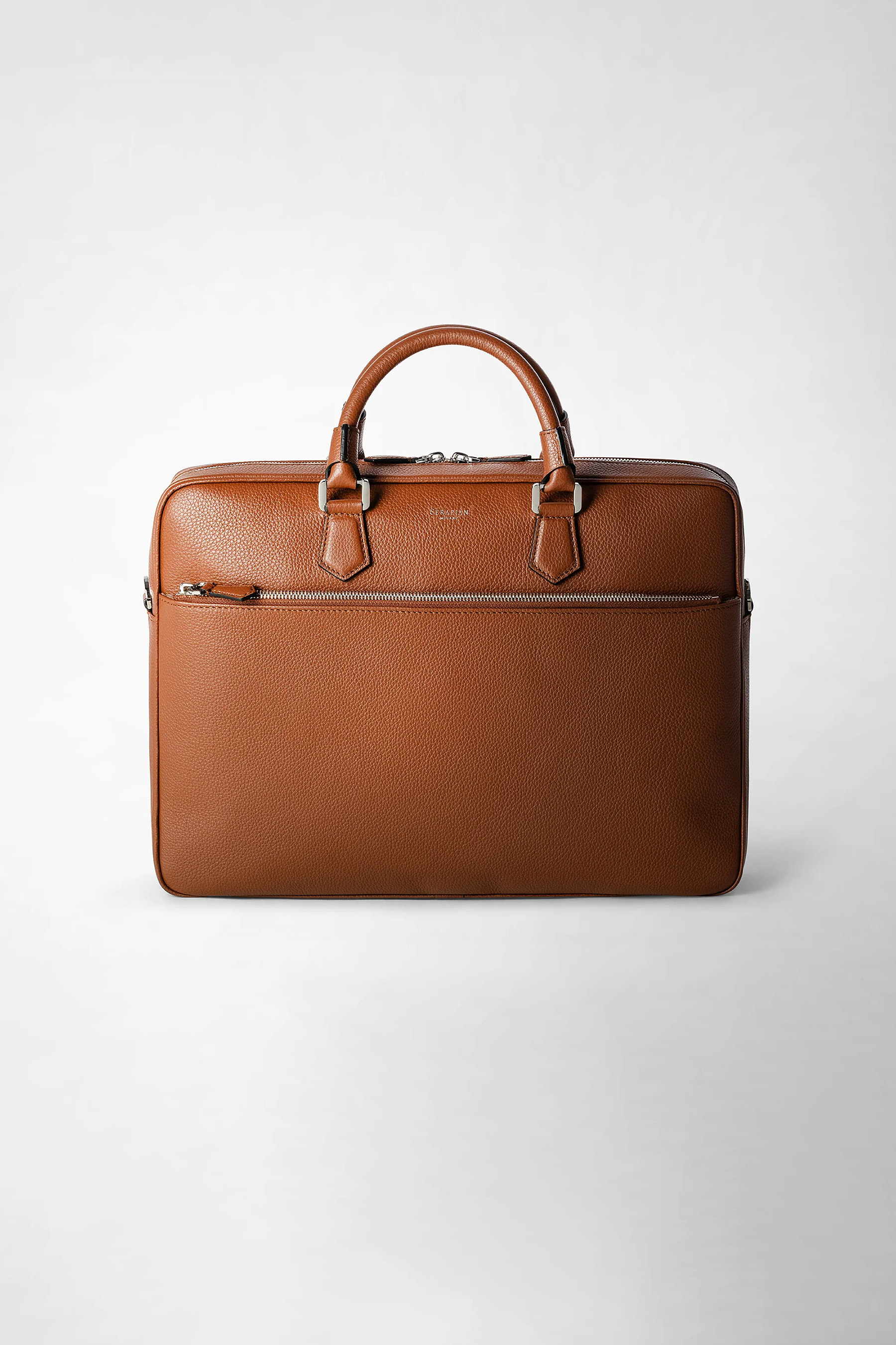 SERAPIAN Slim Cashmere Leather Briefcase